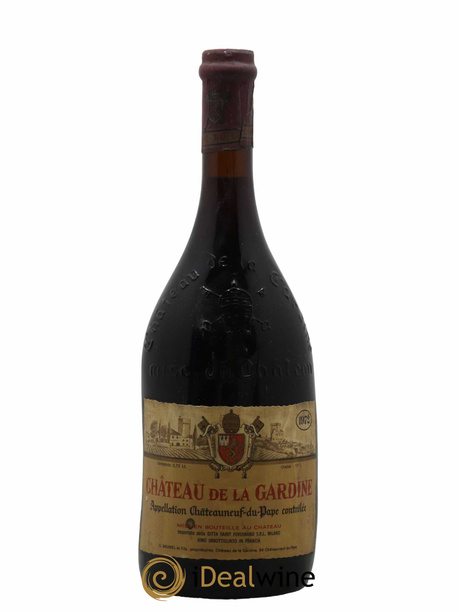 Châteauneuf-du-Pape Château de La Gardine Famille Brunel 1972 - Lot de 1 bouteille - 0