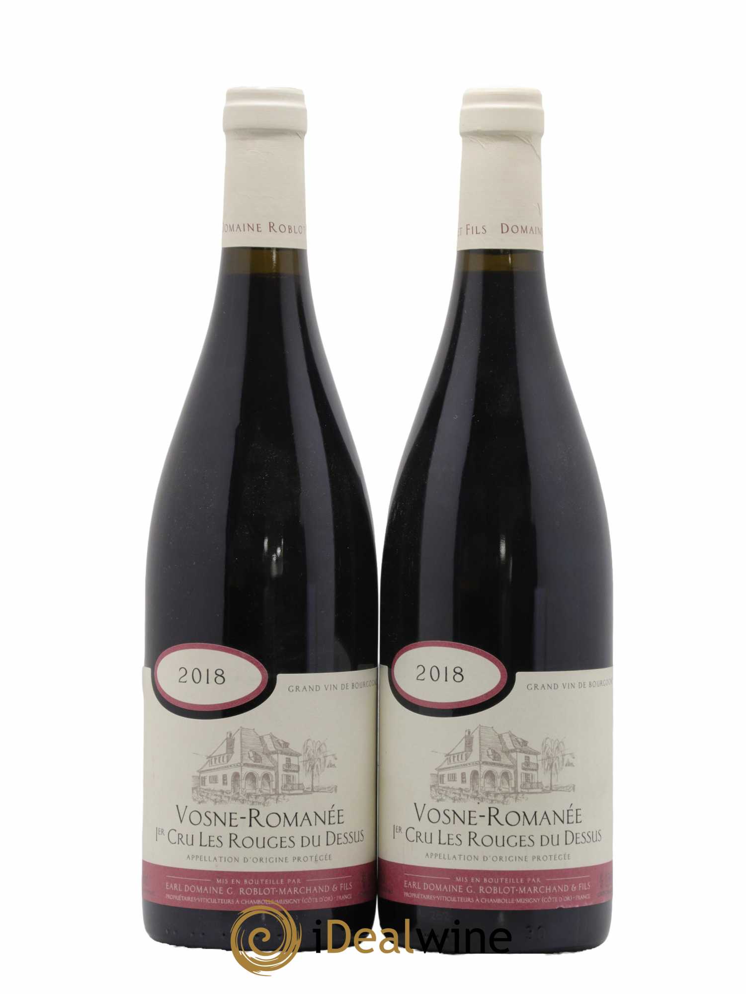 Vosne-Romanée 1er Cru G. Roblot-Marchand & Fils Les Rouges Du Dessus 2018 - Posten von 2 Flaschen - 0