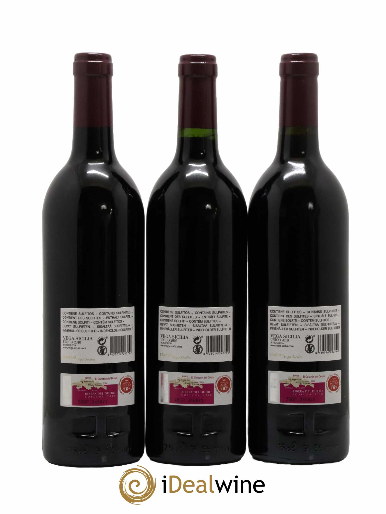 Ribera Del Duero DO Vega Sicilia Unico Famille Alvarez 2010 - Lot de 3 bouteilles - 1