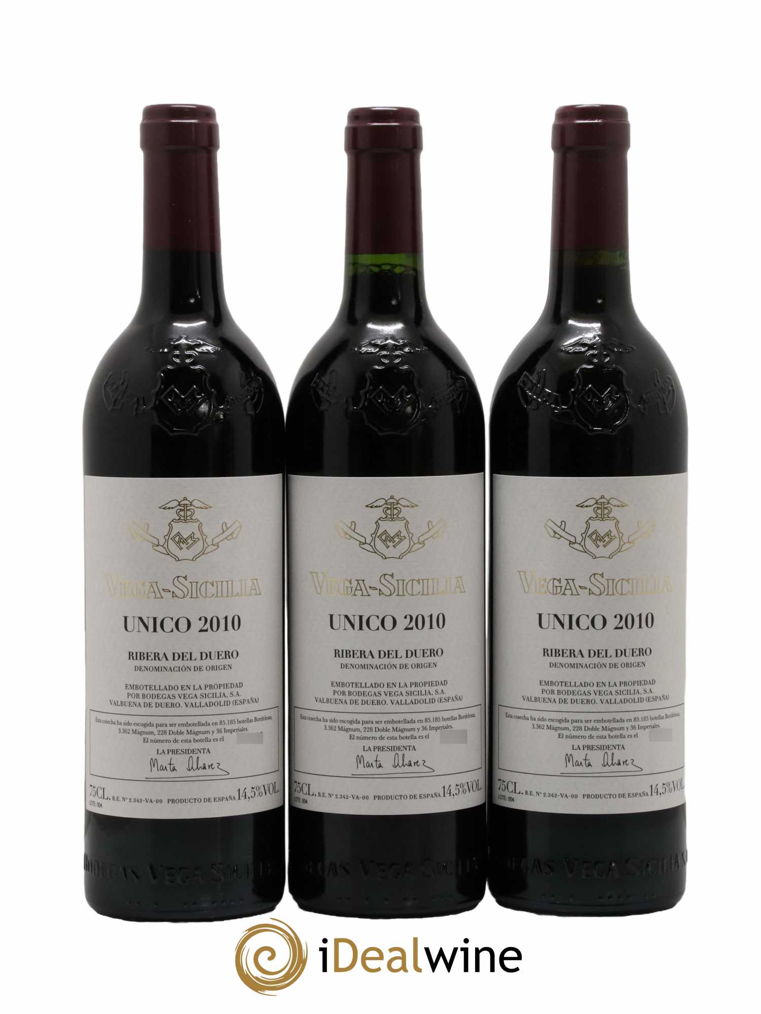 Ribera Del Duero DO Vega Sicilia Unico Famille Alvarez 2010 - Lot de 3 bouteilles - 0