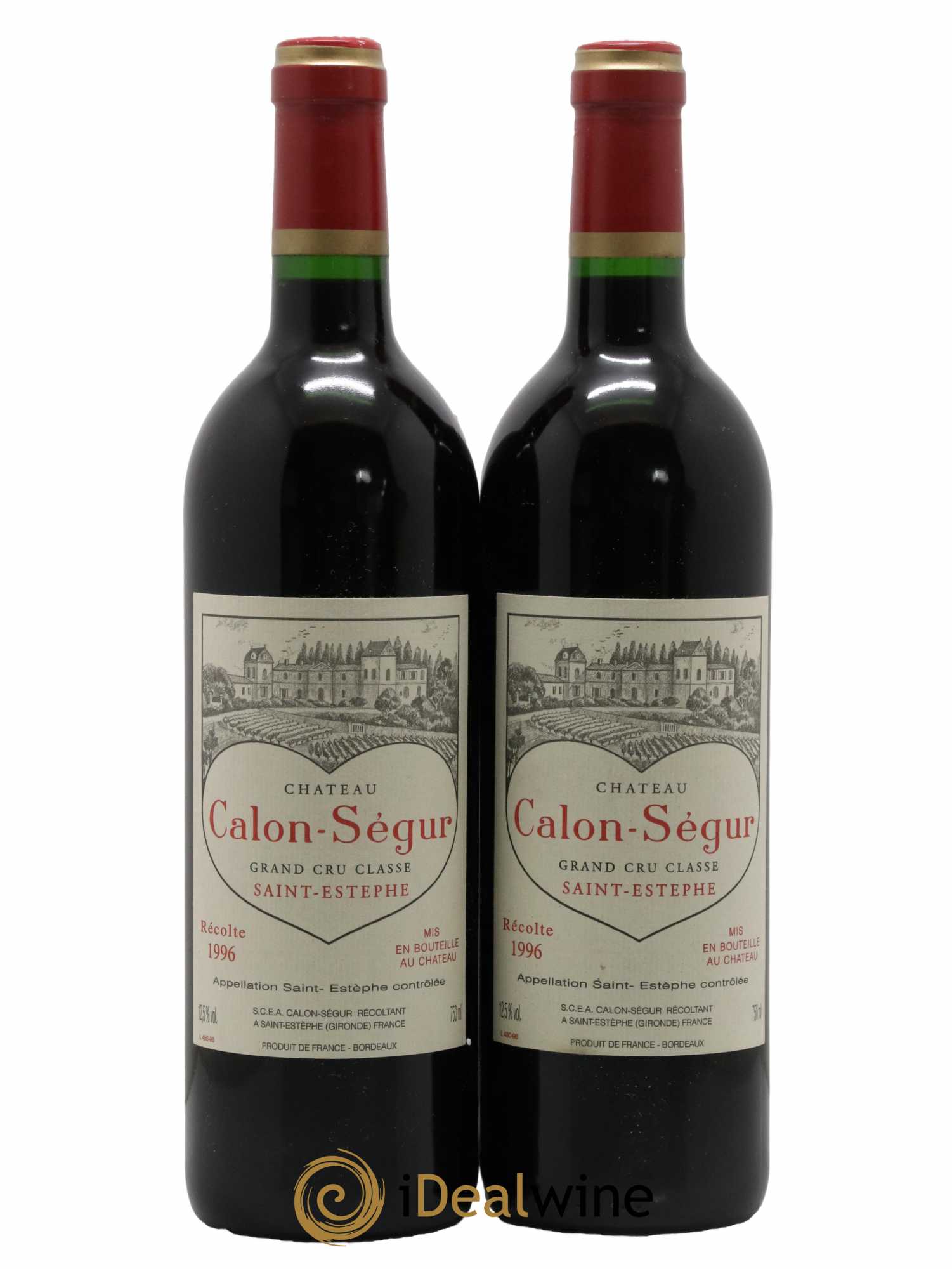 Château Calon Ségur 3ème Grand Cru Classé 1996 - Lot de 2 bouteilles - 0