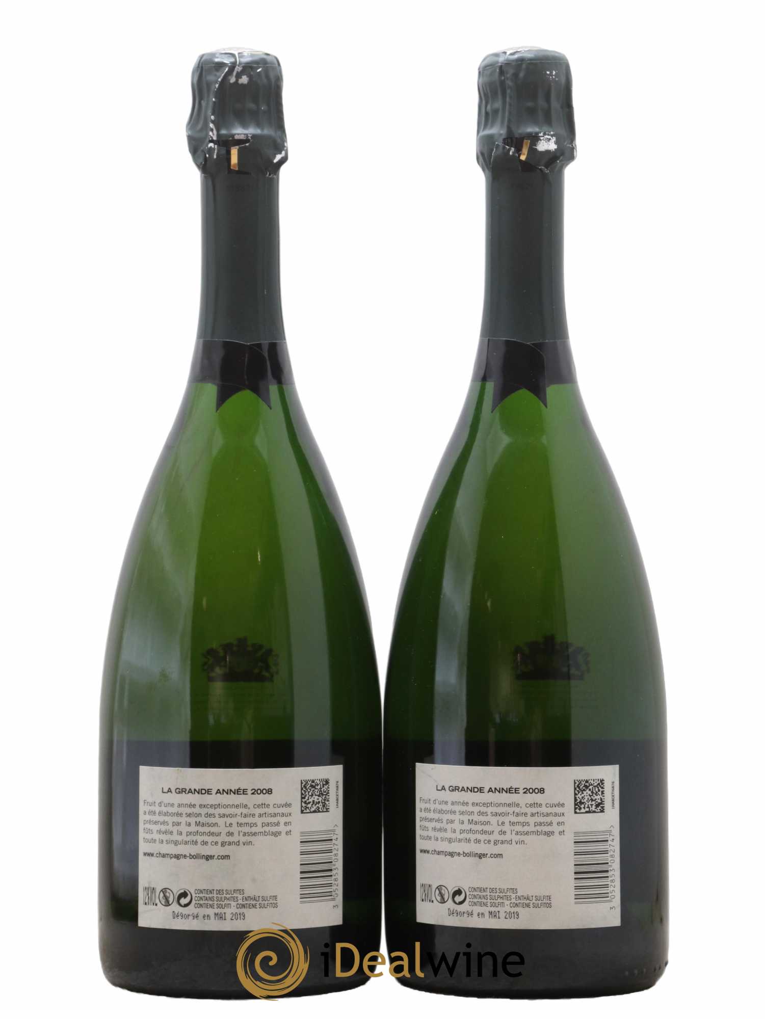 Grande Année Brut Bollinger 2008 - Lotto di 2 bottiglie - 1
