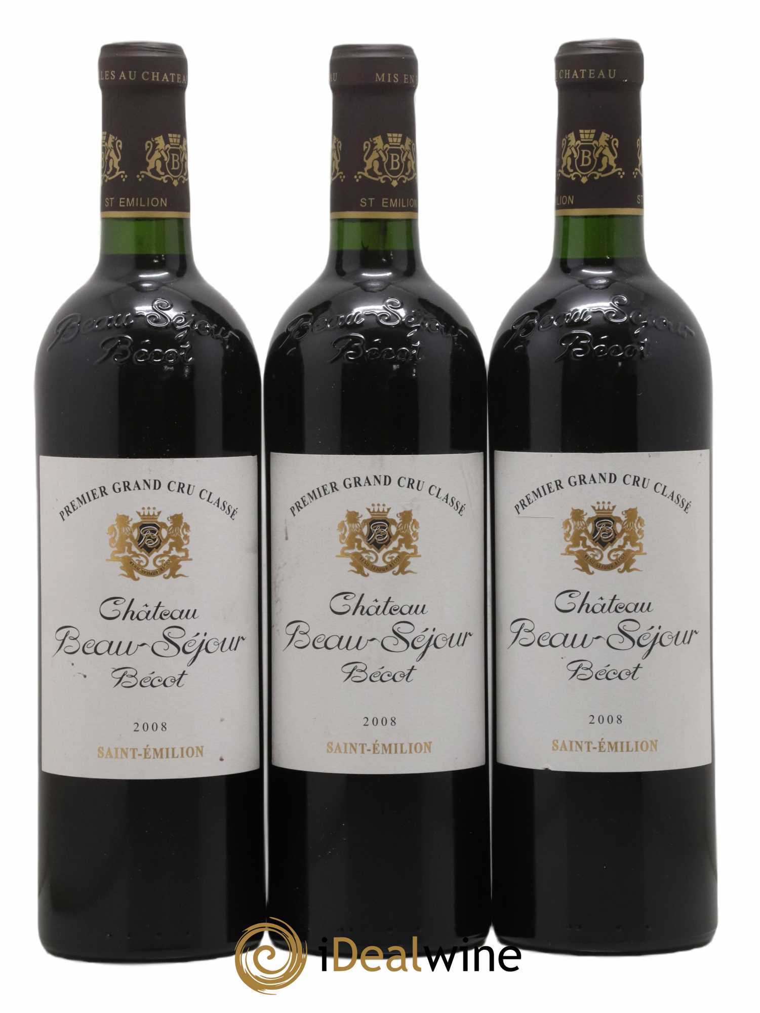 Château Beau-Séjour Bécot 1er Grand Cru Classé B 2008 - Lot de 3 bouteilles - 0