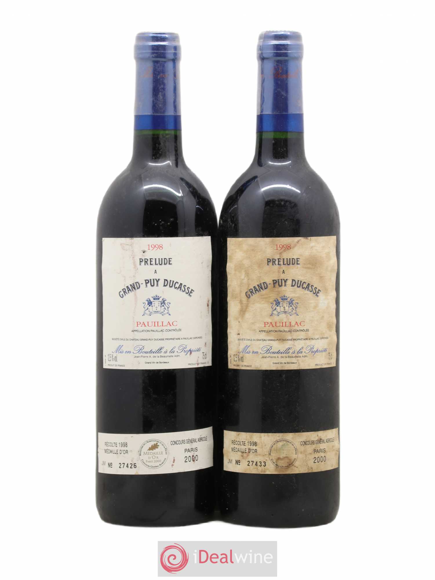 Prélude à Grand Puy Ducasse Second Vin 1998 - Lot de 2 bouteilles - 0
