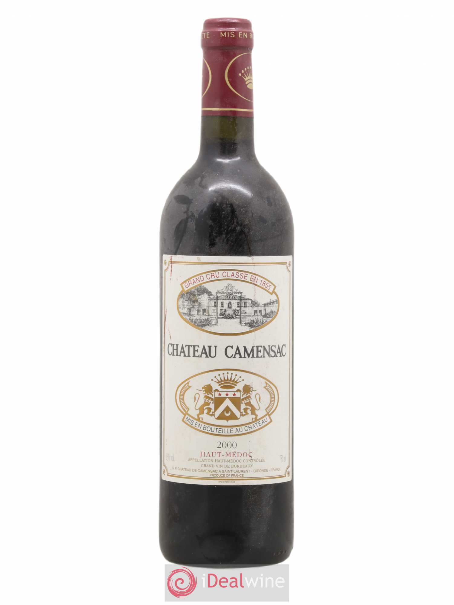 Château Camensac 5ème Grand Cru Classé 2000 - Lot de 1 bouteille - 0