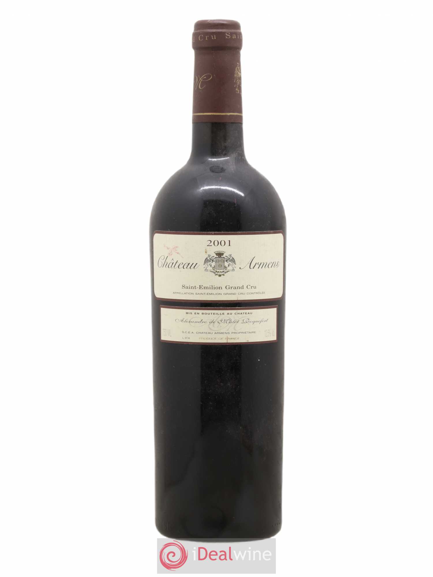 Château Armens Grand Cru 2001 - Lot de 1 bouteille - 0
