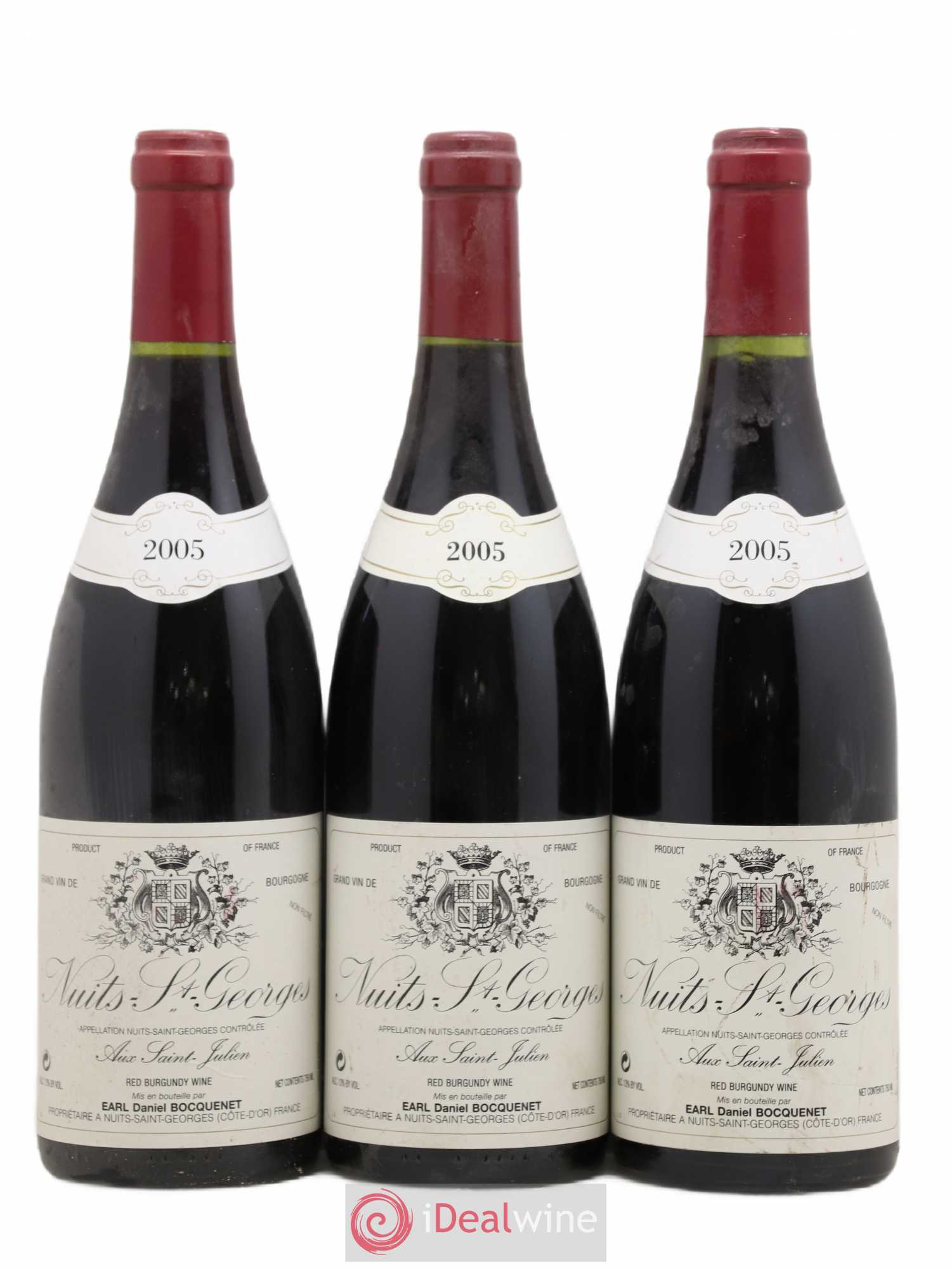 Nuits-Saint-Georges 1er Cru Aux Saint Julien Daniel Bocquenet 2005 - Posten von 3 Flaschen - 0
