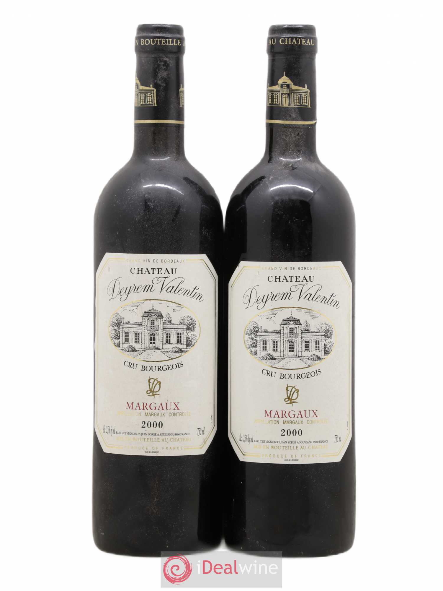 Château Deyrem Valentin Cru Bourgeois 2000 - Lot de 2 bouteilles - 0