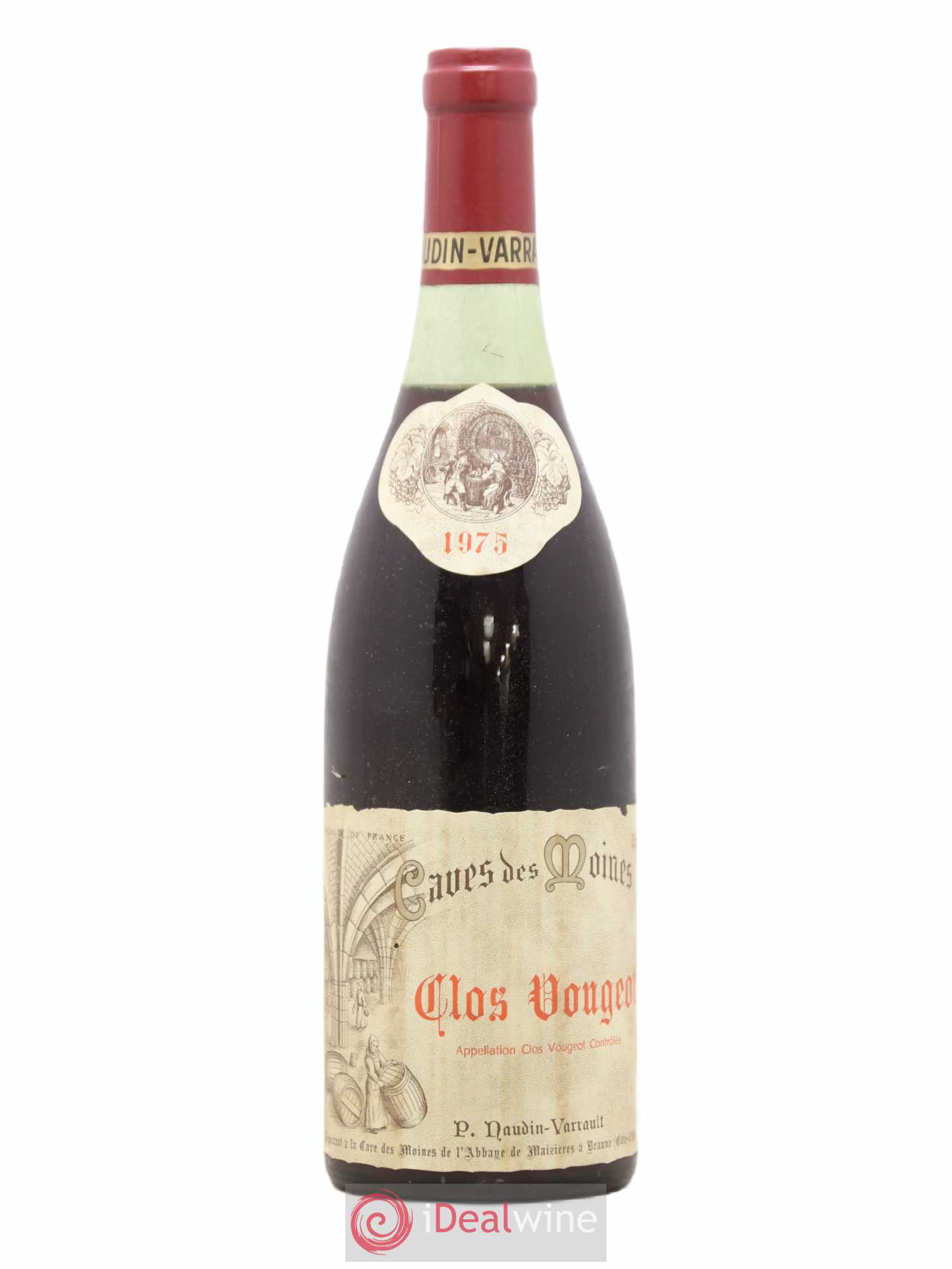 Clos de Vougeot Grand Cru Cave des Moines Naudin Varrault 1975 - Posten von 1 Flasche - 0
