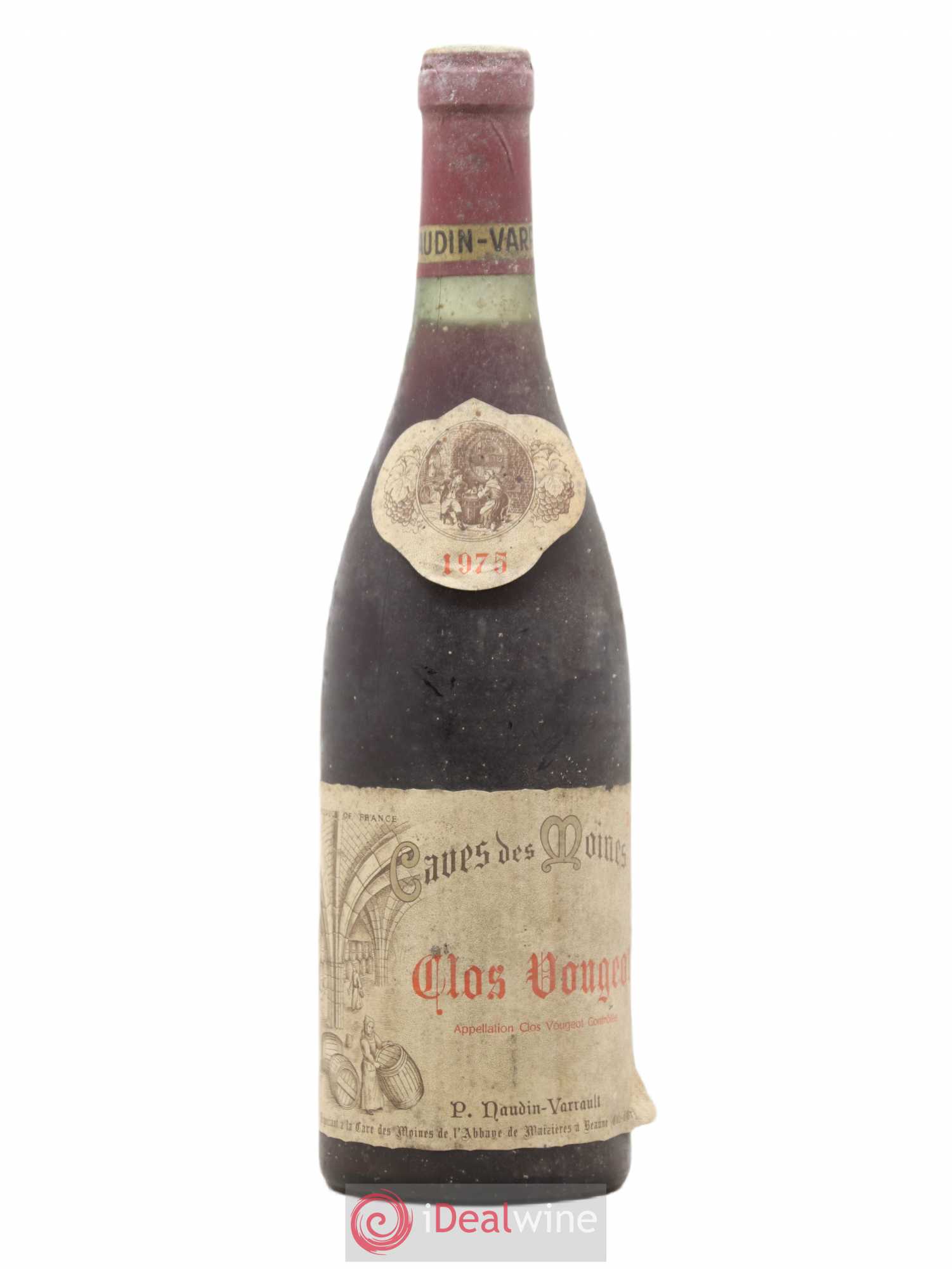 Clos de Vougeot Grand Cru Cave des Moines Naudin Varrault 1975 - Lot de 1 bouteille - 0