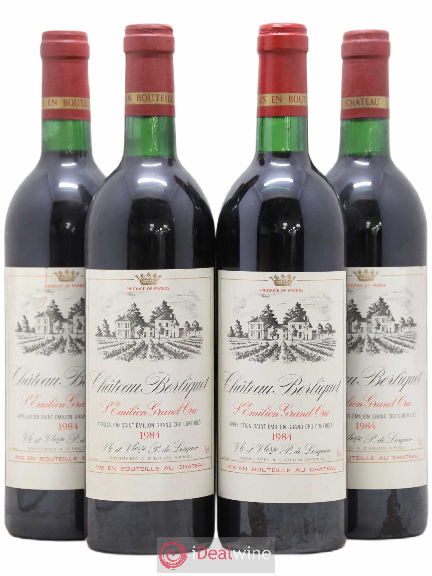 Château Berliquet Grand Cru Classé 1984 - Lot de 4 bouteilles - 0