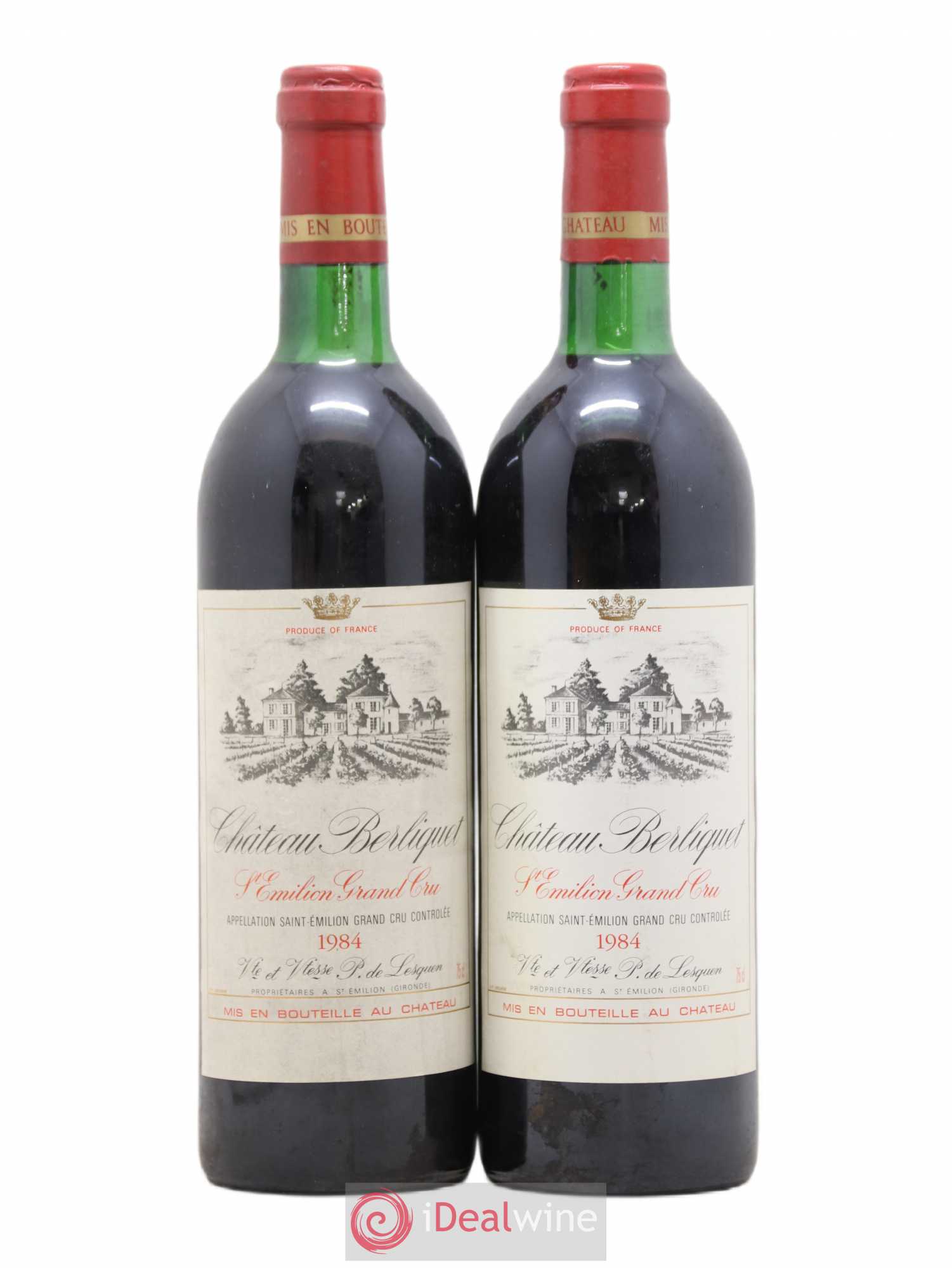 Château Berliquet Grand Cru Classé 1984 - Lot de 2 bouteilles - 0