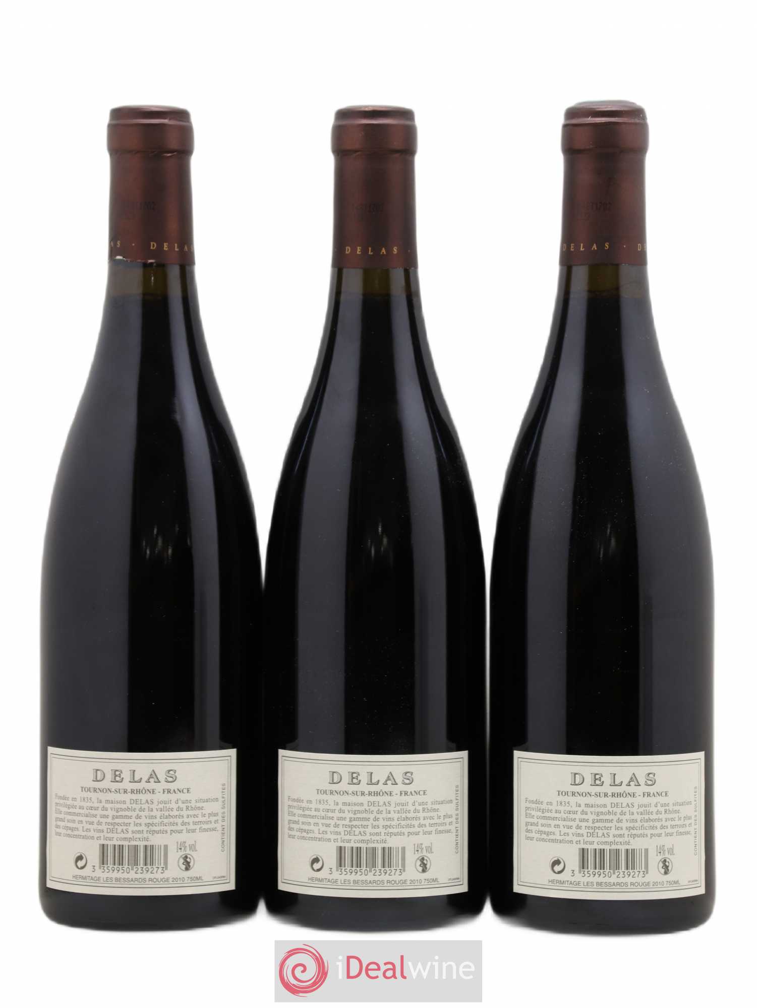 Hermitage Les Bessards Delas Frères 2010 - Lot de 3 bouteilles - 1
