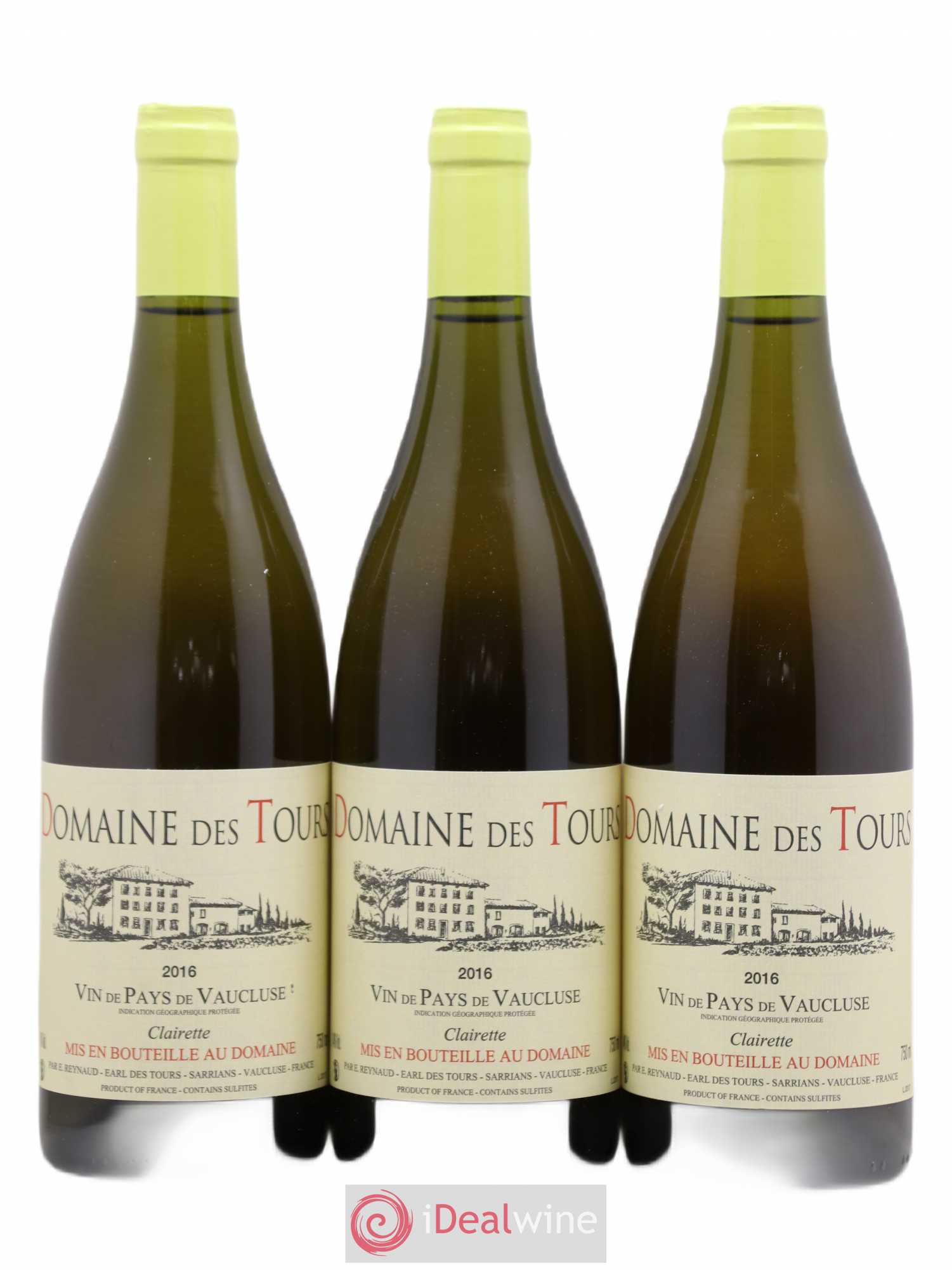 Vaucluse (Vin de Pays de Vaucluse) Domaine des Tours Emmanuel Reynaud Clairette 2016 - Lot de 3 bouteilles - 0