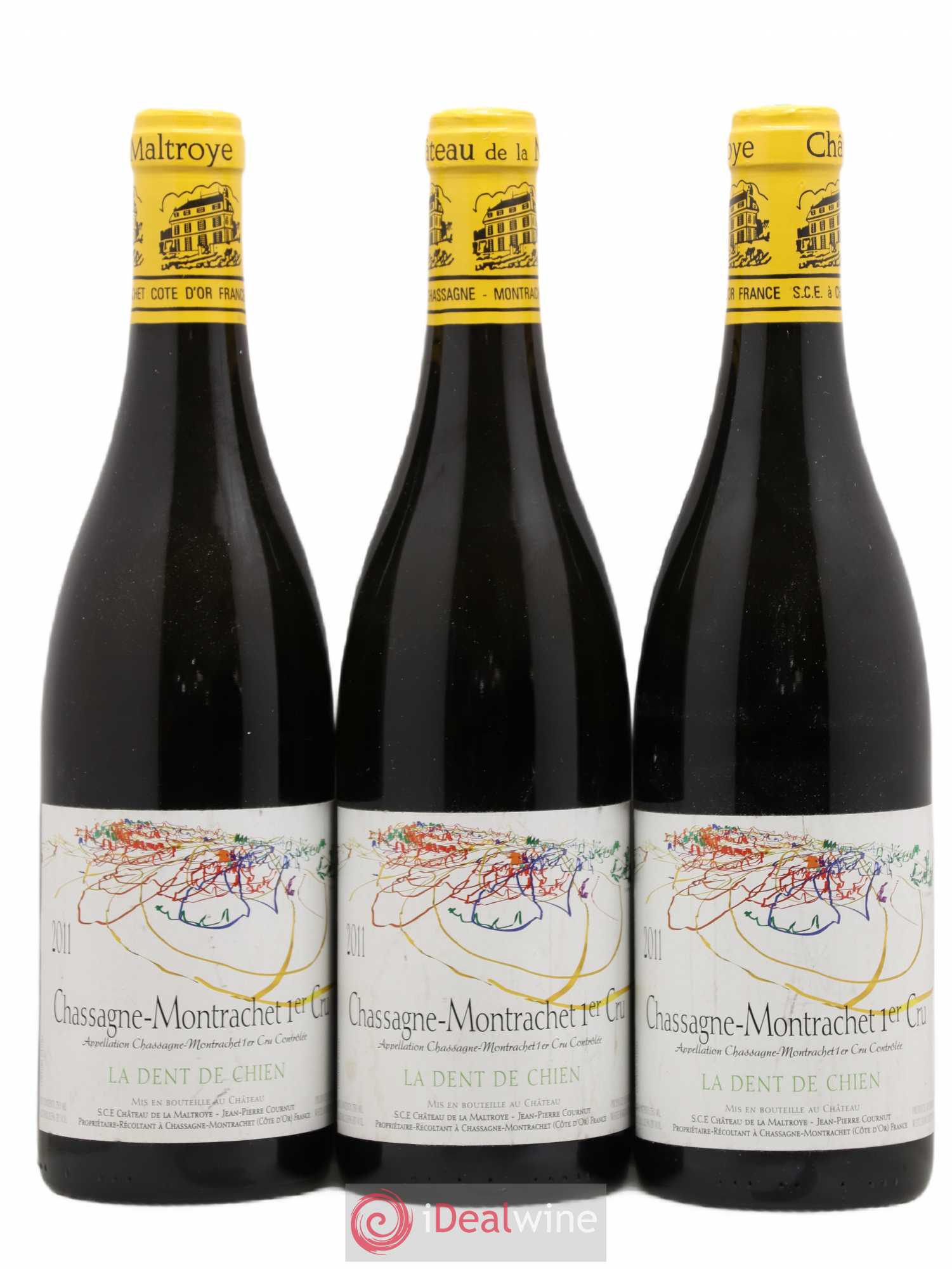 Chassagne-Montrachet 1er Cru La Dent de Chien Château de la Maltroye 2011 - Lot de 3 bouteilles - 0