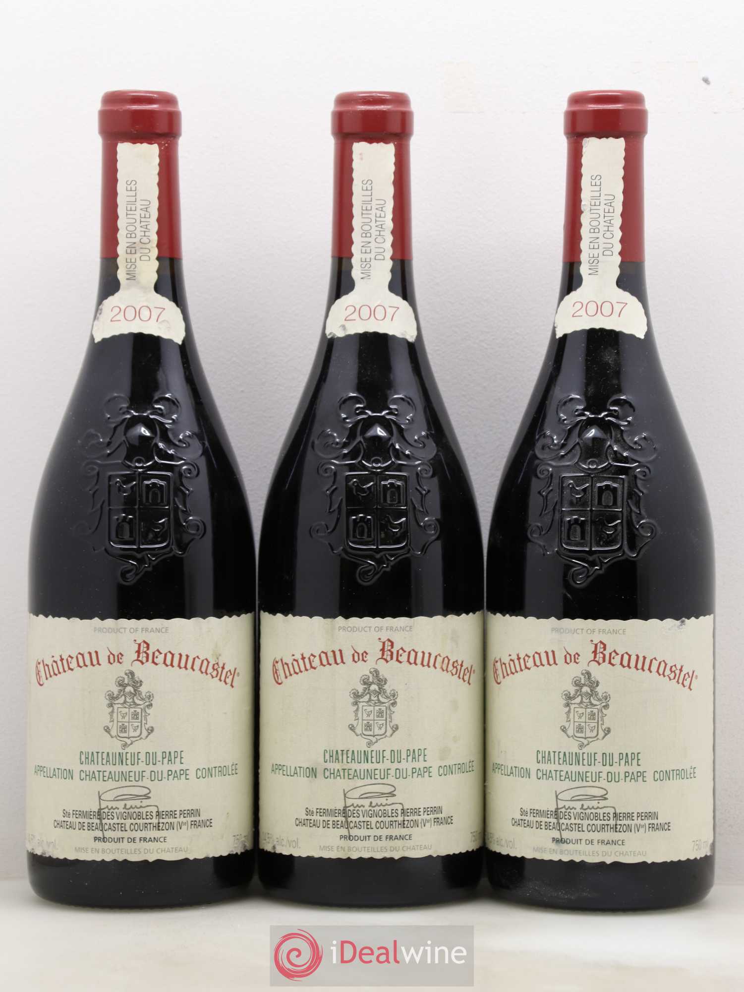 Châteauneuf-du-Pape Château de Beaucastel Famille Perrin 2007 - Lot de 3 bouteilles - 0