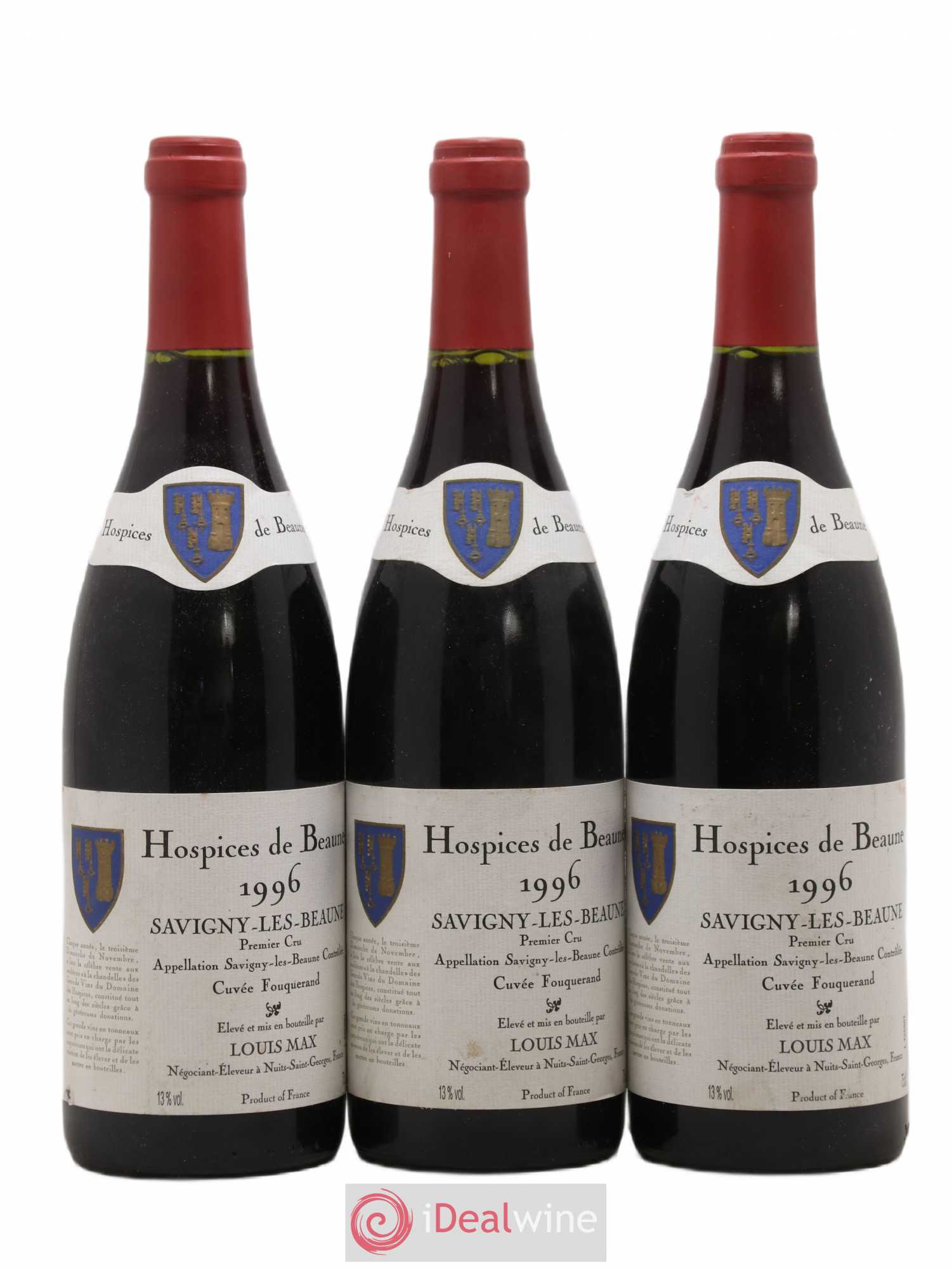 Savigny-lès-Beaune 1er Cru Cuvee Fouquerand Louis Max Hospices de Beaune 1996 - Lot de 3 bouteilles - 0