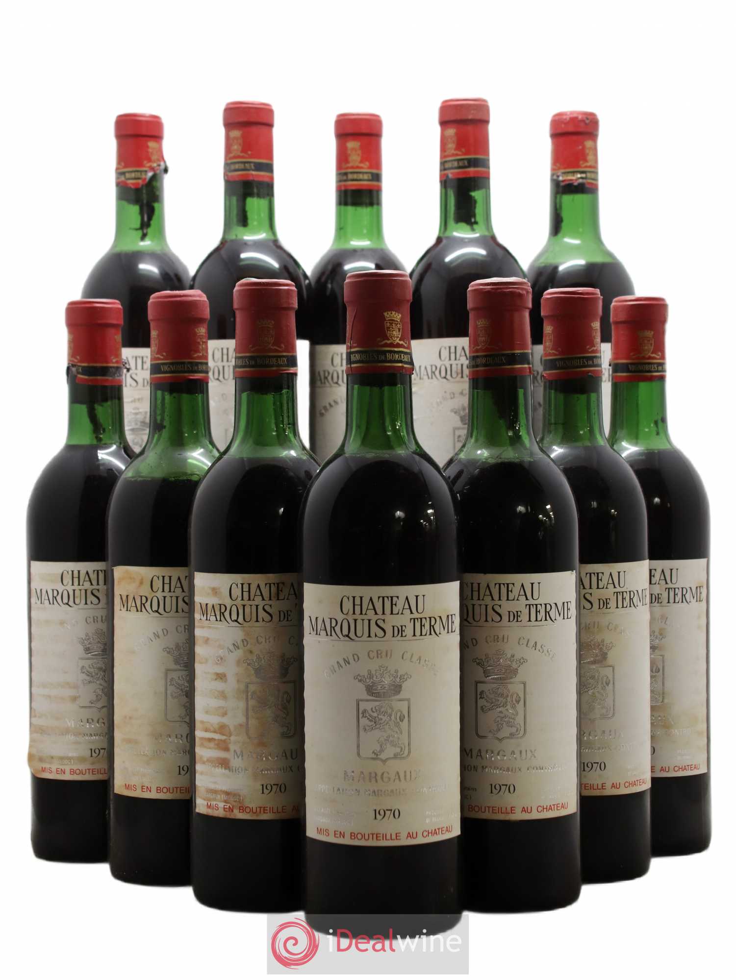 Château Marquis de Terme 4ème Grand Cru Classé 1970 - Lot de 12 bouteilles - 0