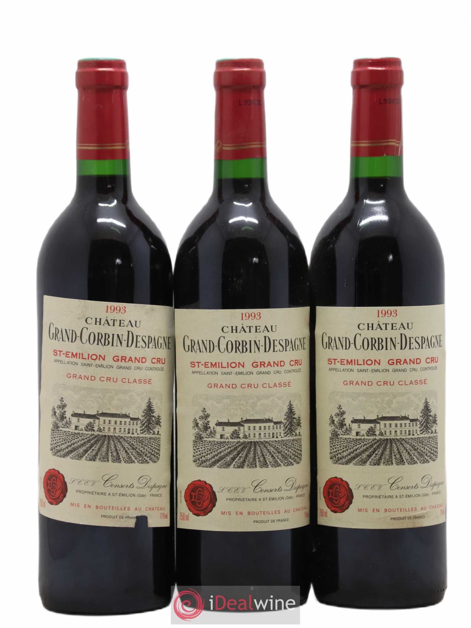 Château Grand Corbin Despagne Grand Cru Classé 1993 - Lot de 12 bouteilles - 2