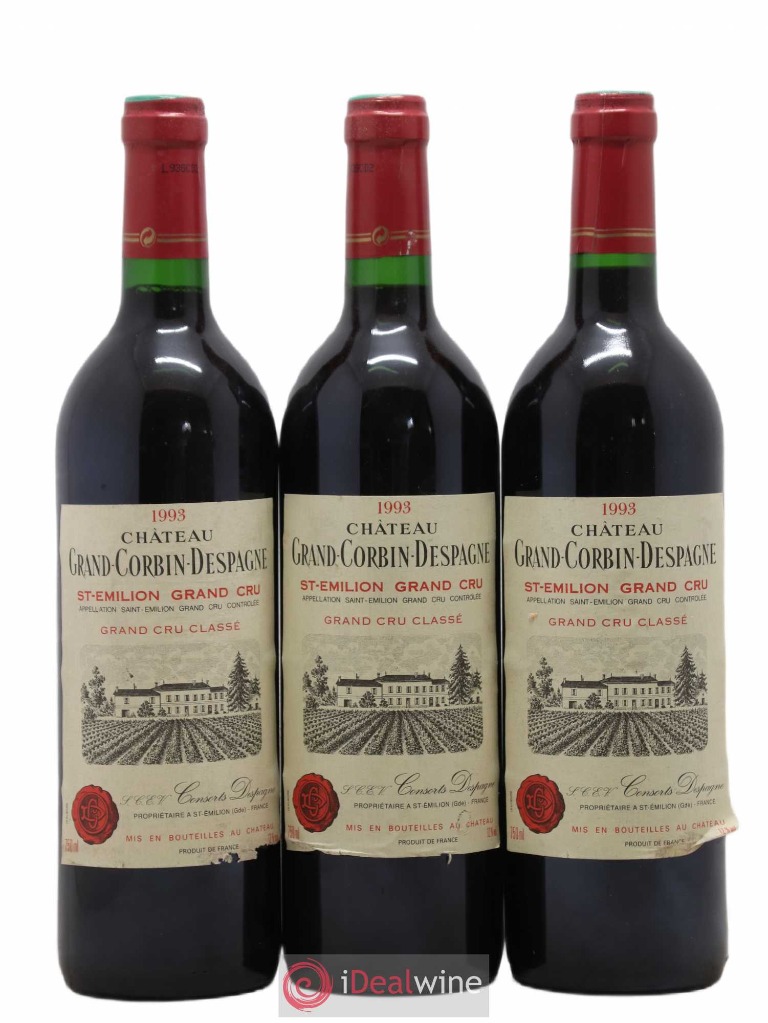 Château Grand Corbin Despagne Grand Cru Classé 1993 - Lot de 12 bouteilles - 3