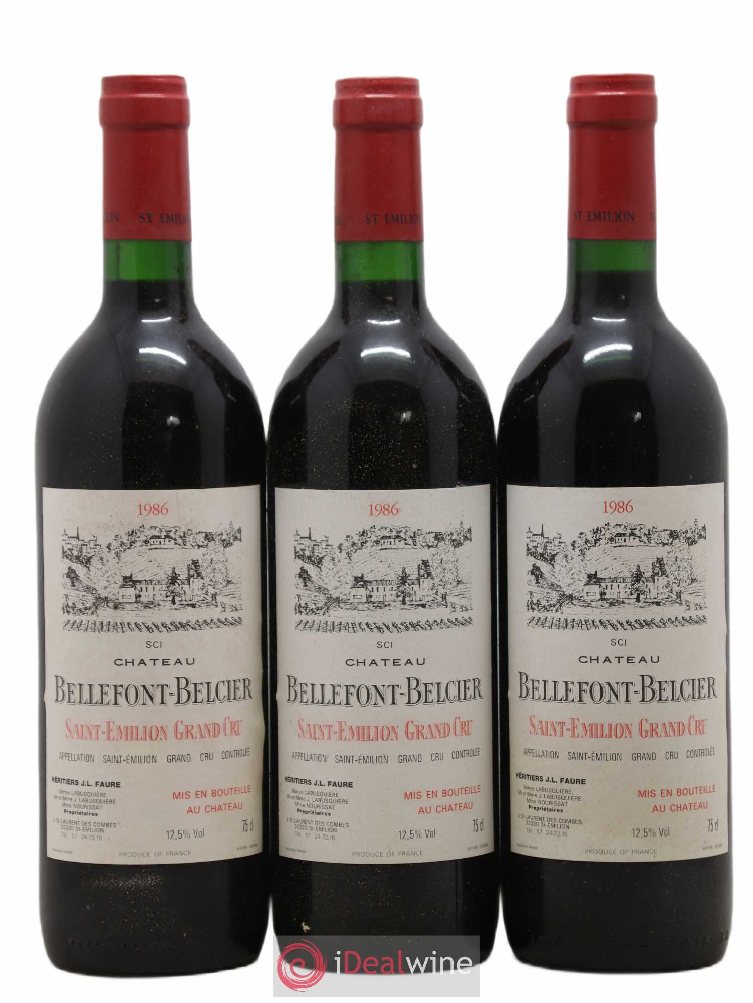 Château Bellefont-Belcier Grand Cru Classé 1986 - Lot de 12 bouteilles - 2