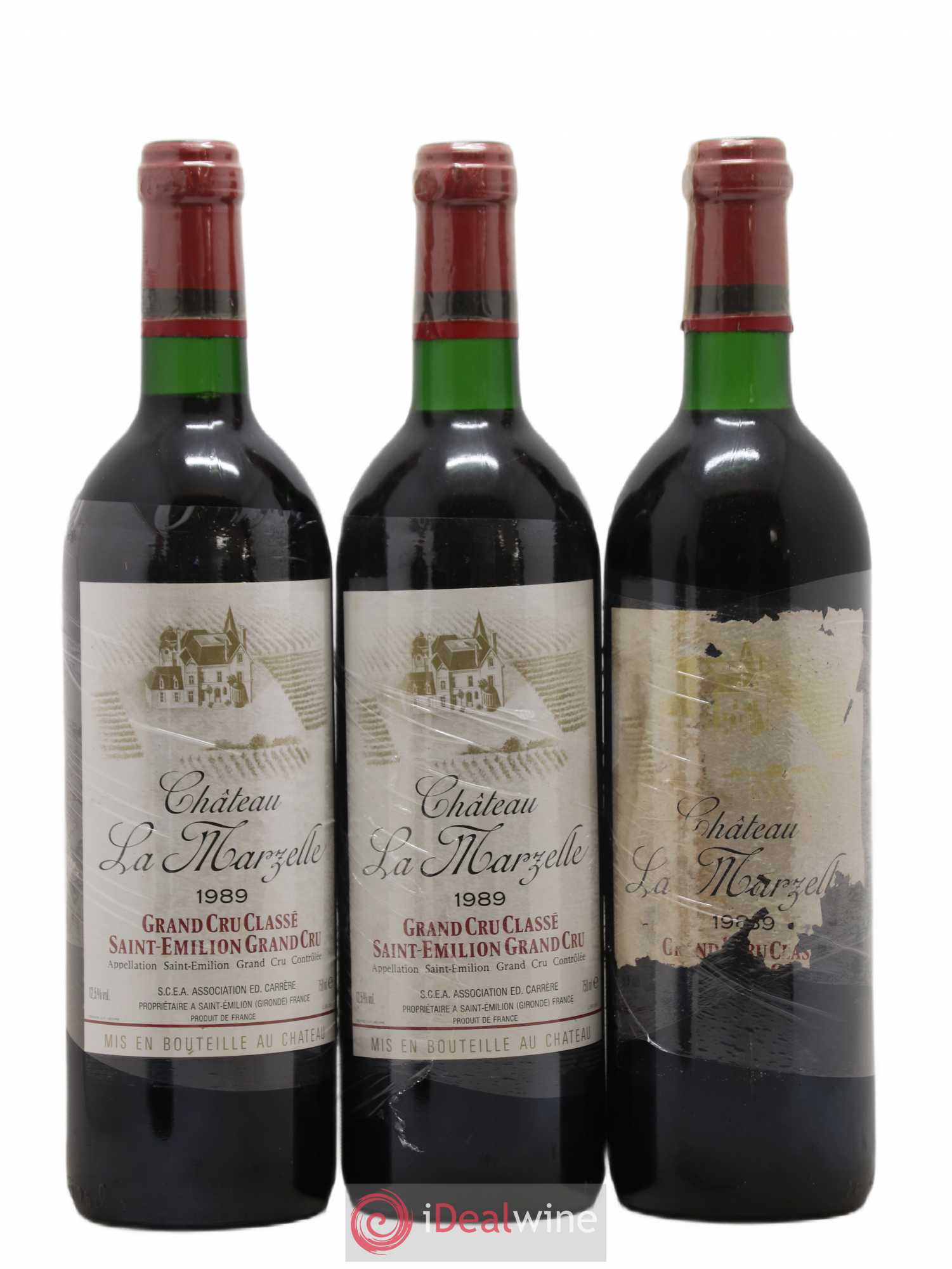 Château La Marzelle Grand Cru Classé 1989 - Lot de 12 bouteilles - 1