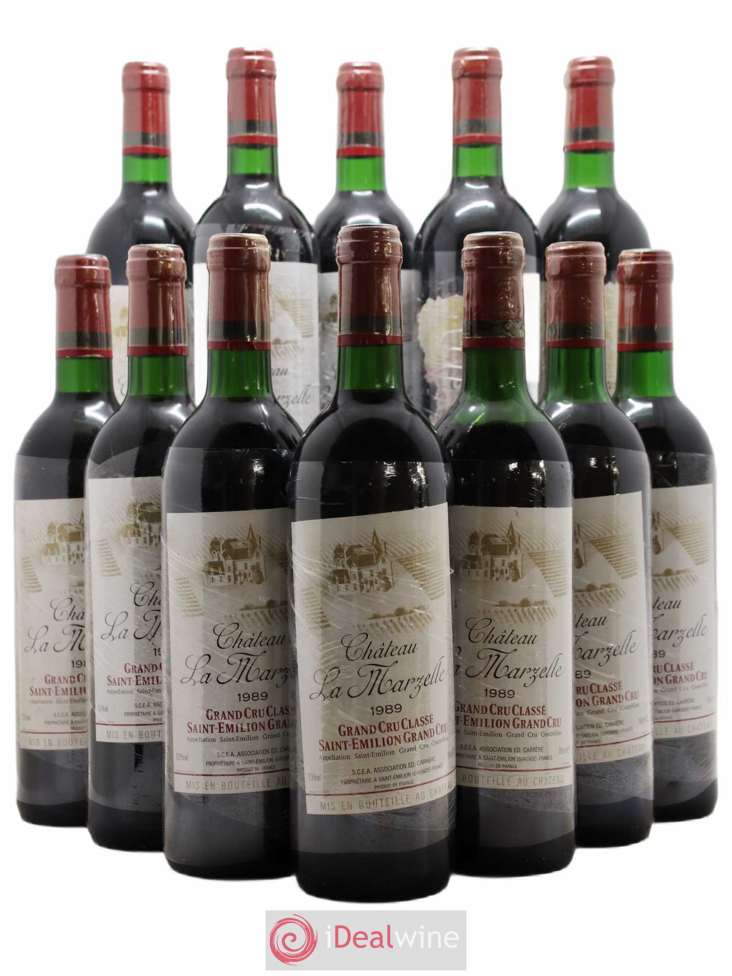Château La Marzelle Grand Cru Classé 1989 - Lot de 12 bouteilles - 0