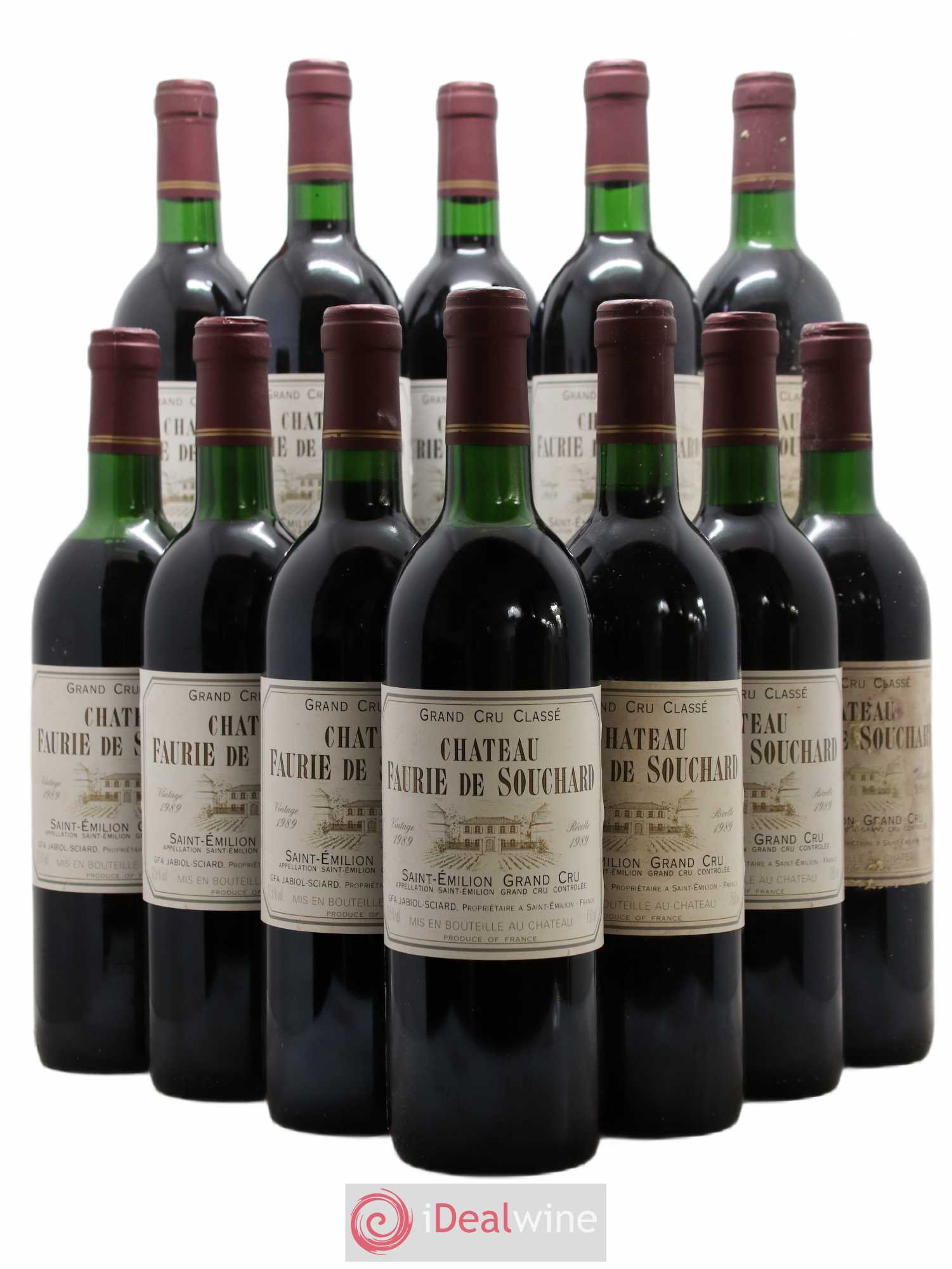 Château Faurie de Souchard Grand Cru Classé 1989 - Lot de 12 bouteilles - 0