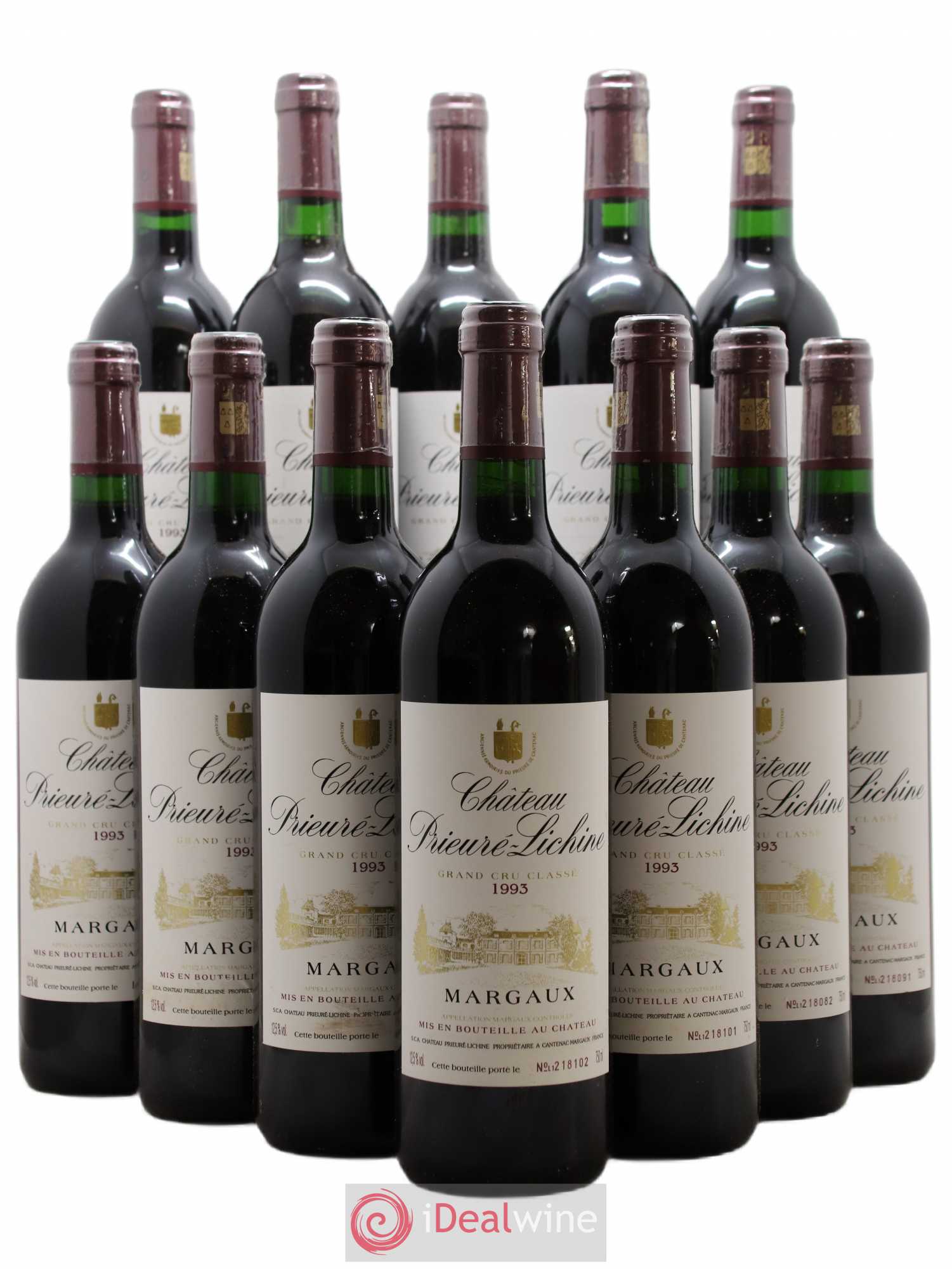 Château Prieuré Lichine 4ème Grand Cru Classé 1993 - Lot de 12 bouteilles - 0