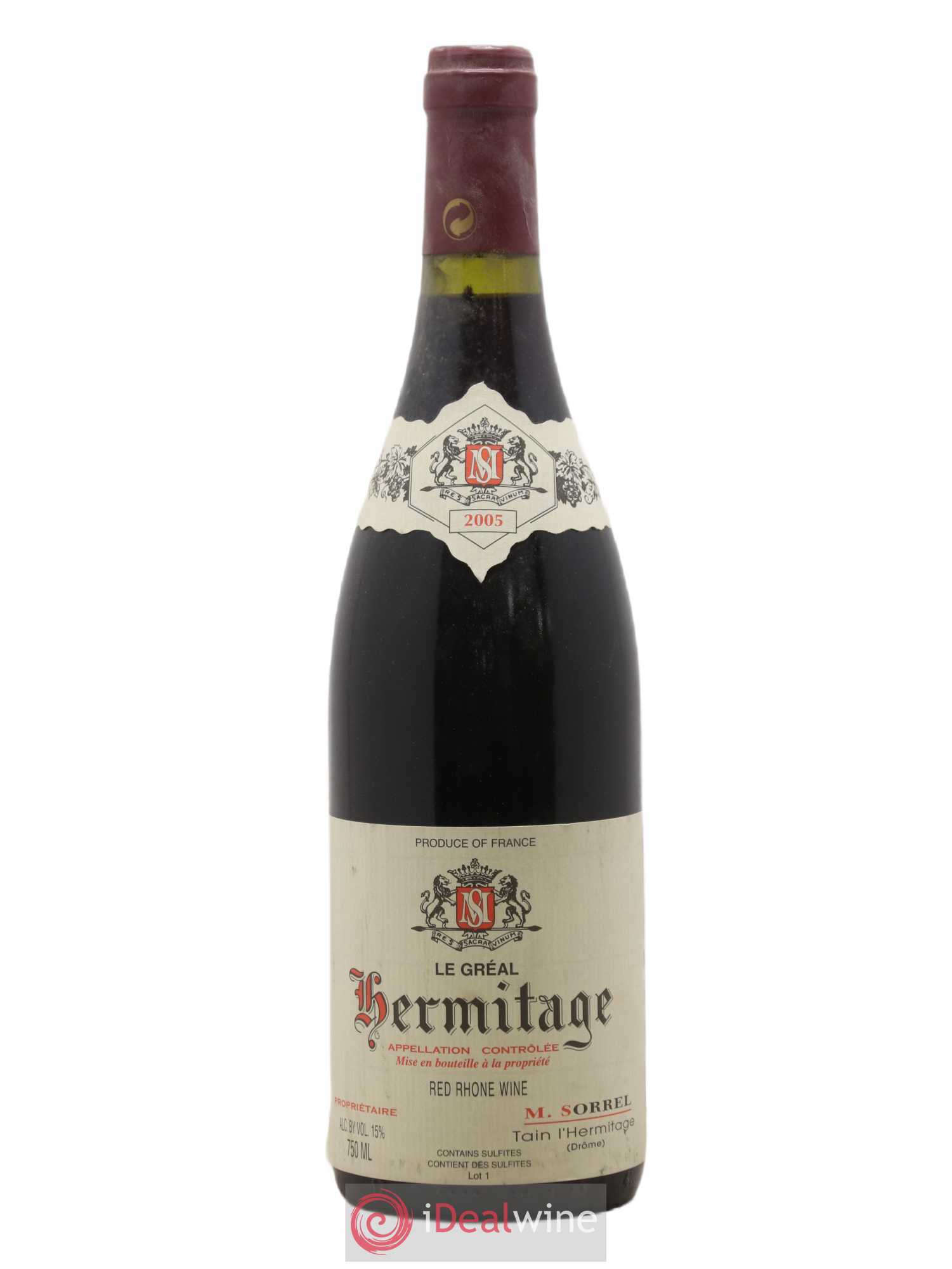 Hermitage Le Gréal Marc Sorrel 2005 - Lot de 1 bouteille - 0