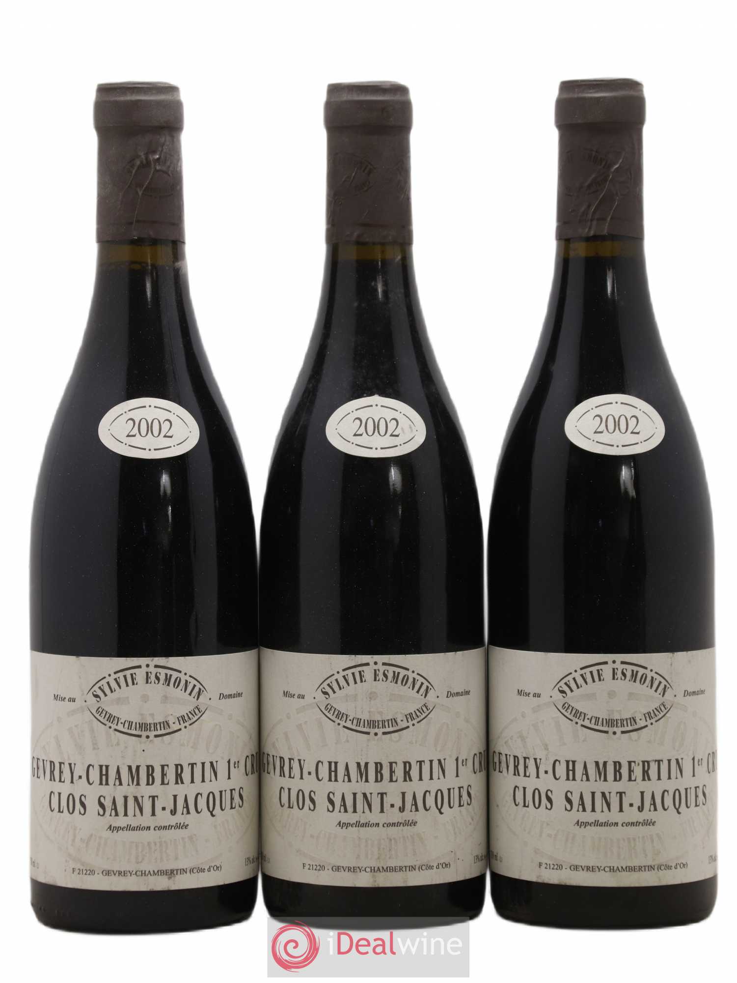Gevrey-Chambertin 1er Cru Clos Saint Jacques Sylvie Esmonin 2002 - Lot de 3 bouteilles - 0