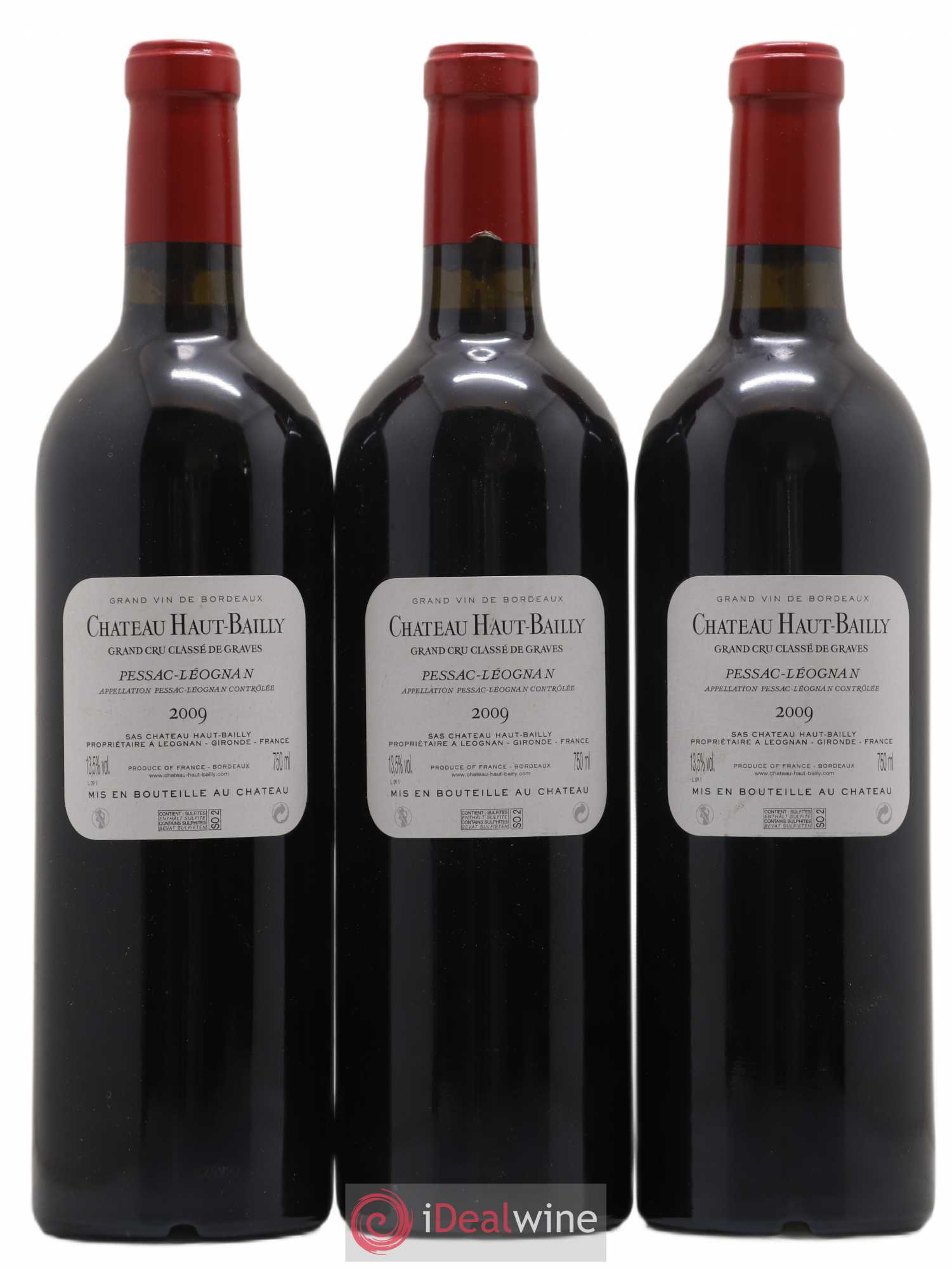 Château Haut-Bailly Cru Classé de Graves 2009 - Lot de 3 bouteilles - 1