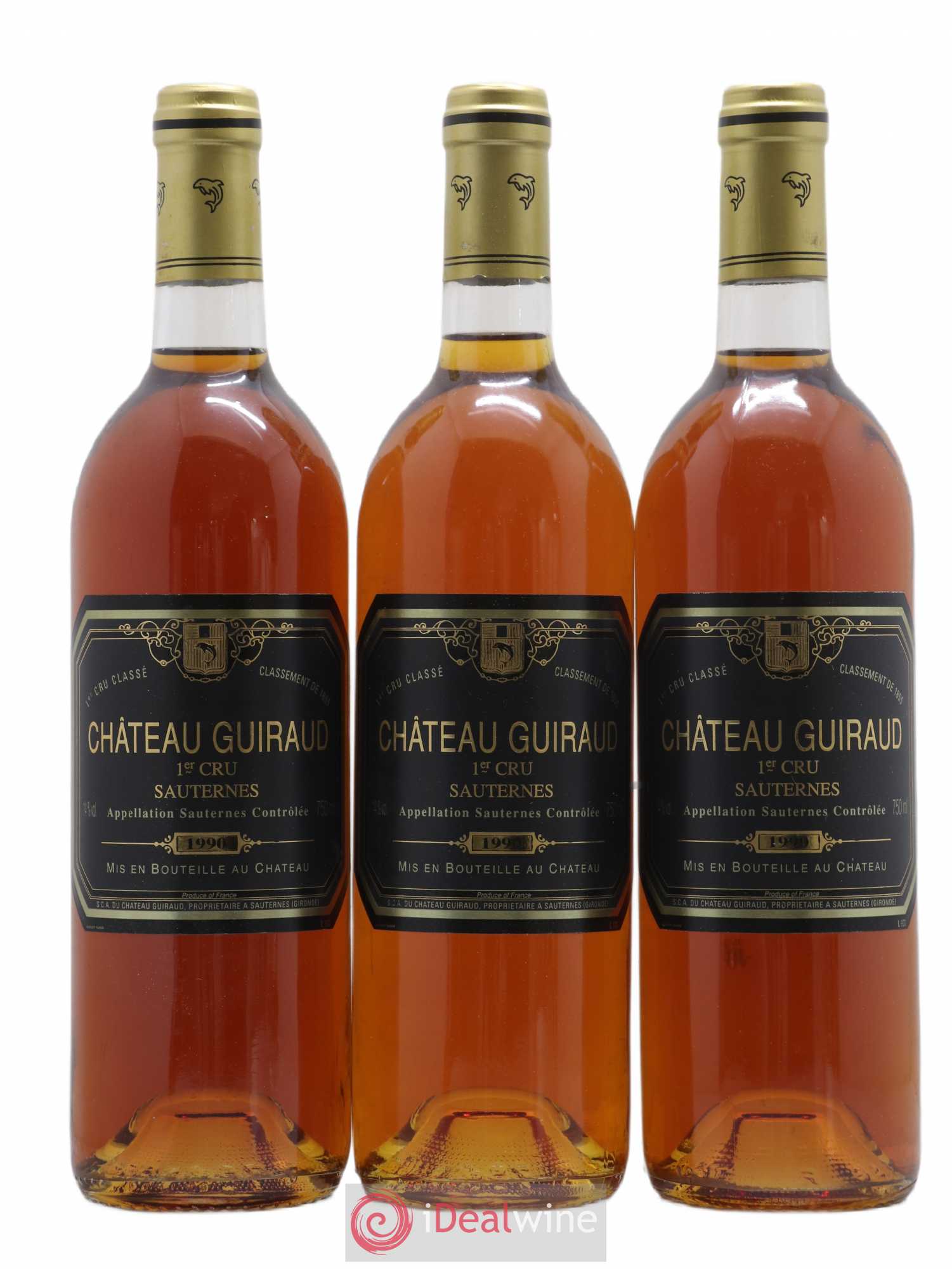 Château Guiraud 1er Grand Cru Classé 1990 - Lotto di 3 bottiglie - 0