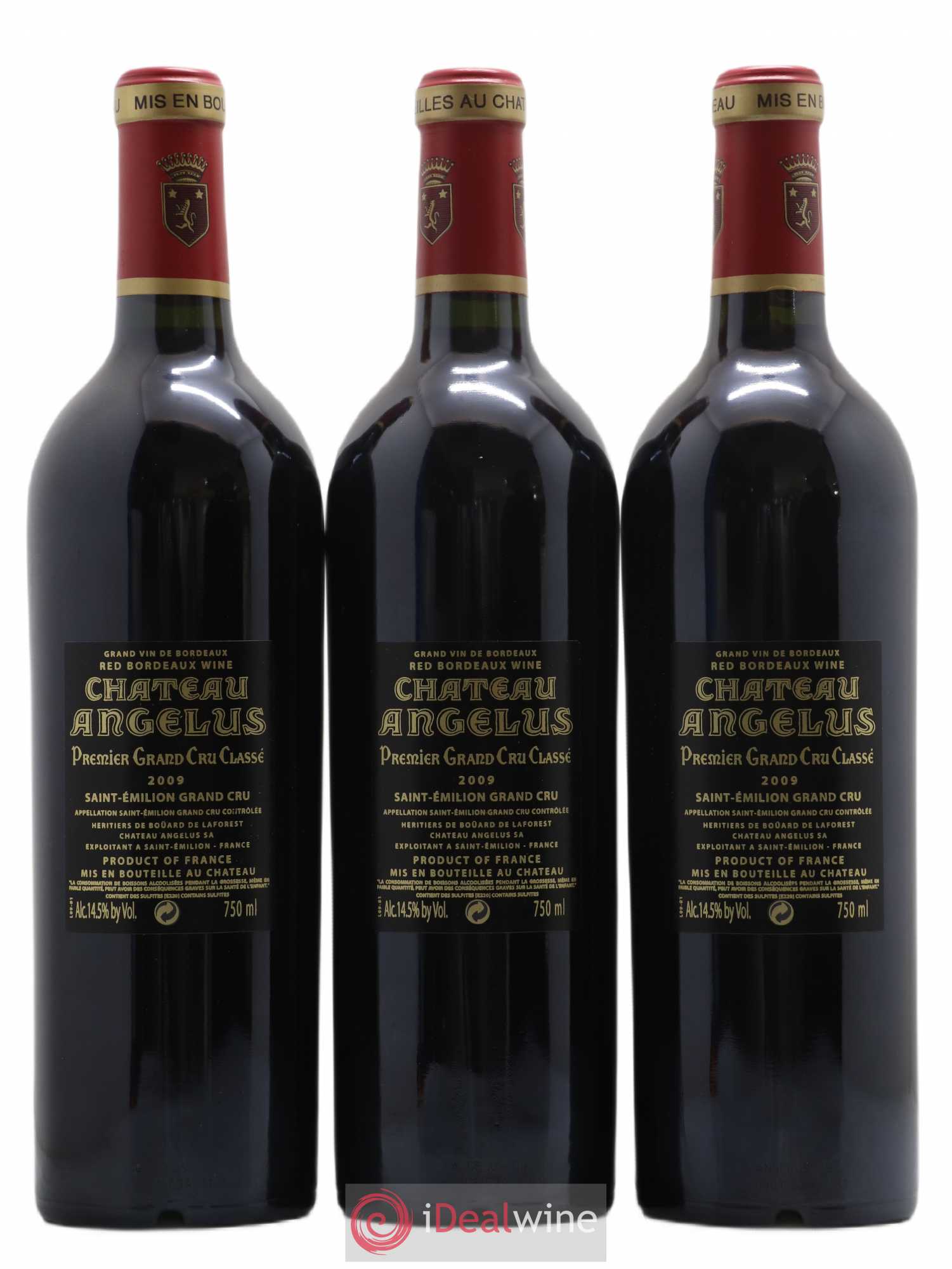 Château Angélus 1er Grand Cru Classé A 2009 - Lot de 3 bouteilles - 1