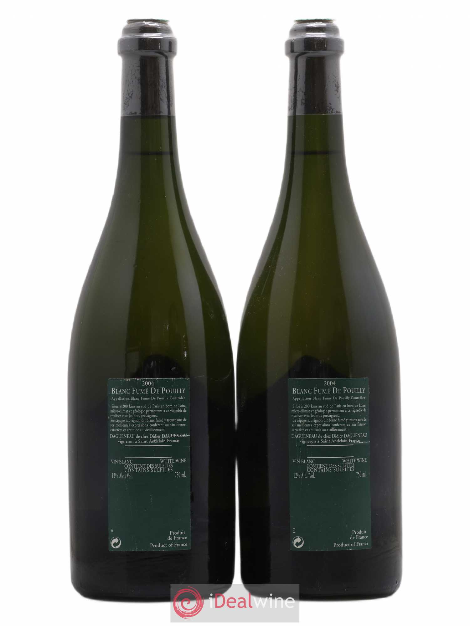 Vin de France (anciennement Pouilly-Fumé) Silex Dagueneau (Domaine Didier - Louis-Benjamin) 2004 - Lot de 2 bouteilles - 1