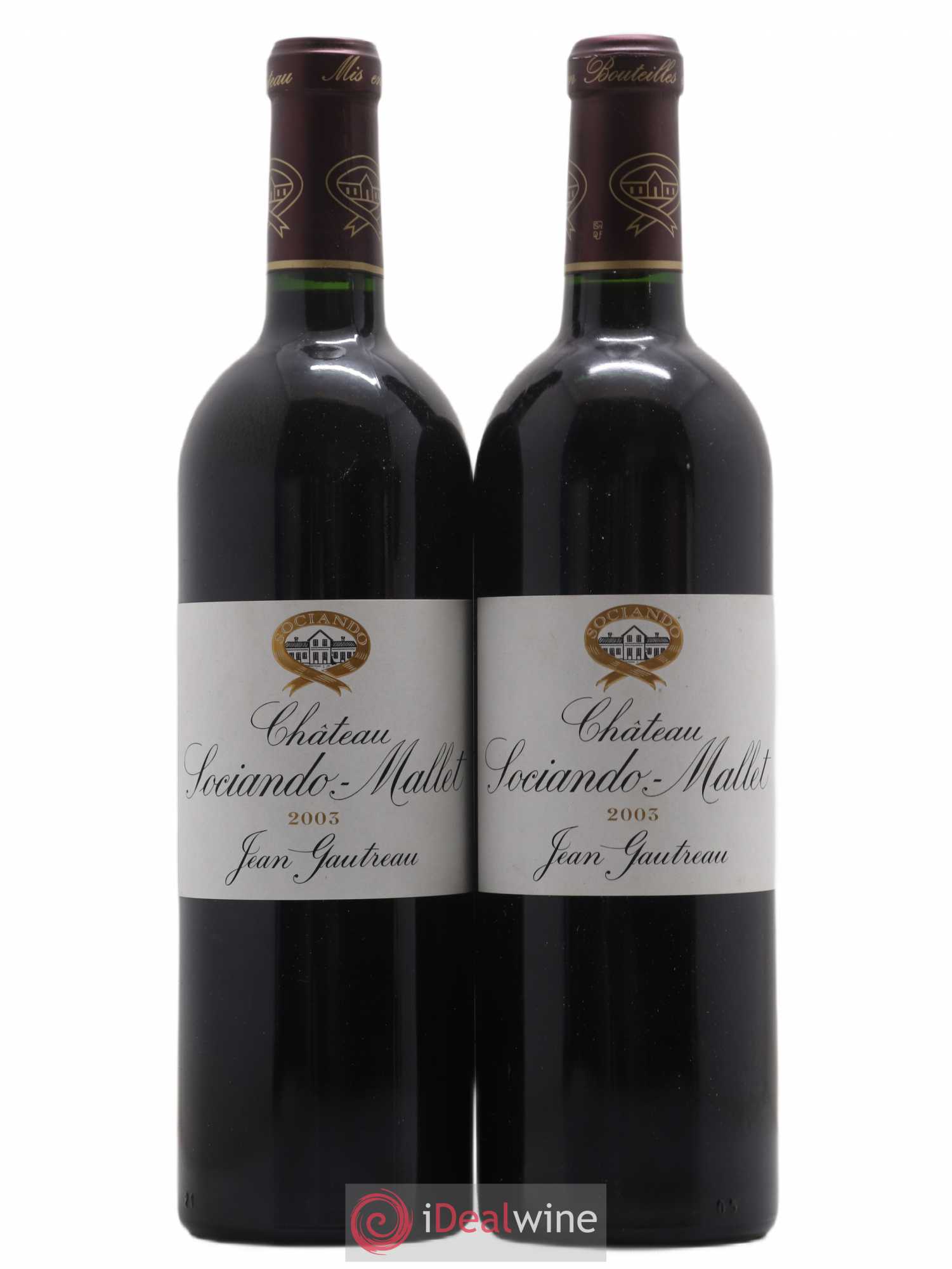Château Sociando Mallet 2003 - Lot de 2 bouteilles - 0