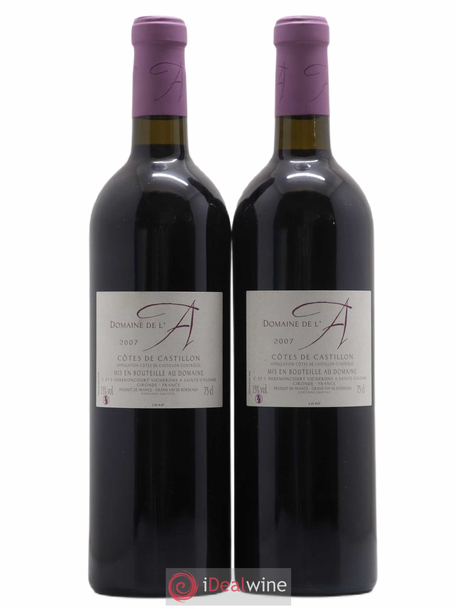 Domaine de l'A 2007 - Lot de 2 bouteilles - 1