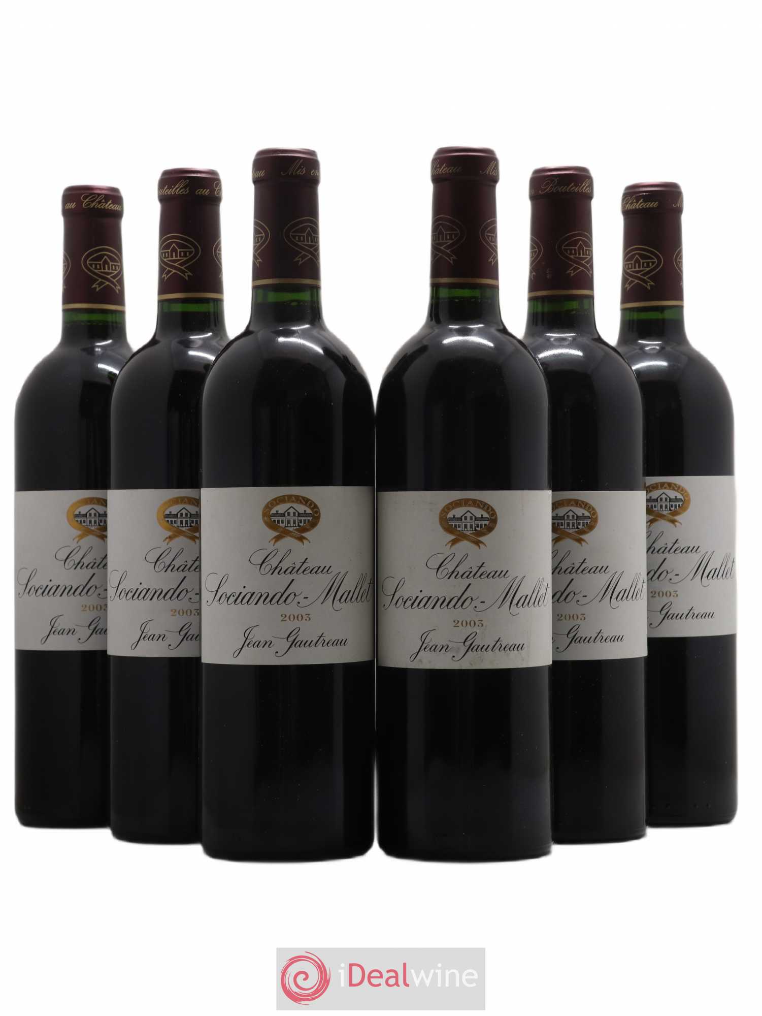 Château Sociando Mallet 2003 - Lot de 6 bouteilles - 0