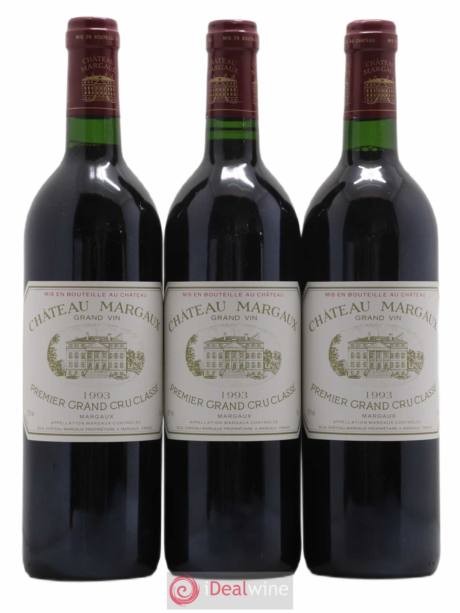 Château Margaux 1er Grand Cru Classé 1993 - Lot de 3 bouteilles - 0