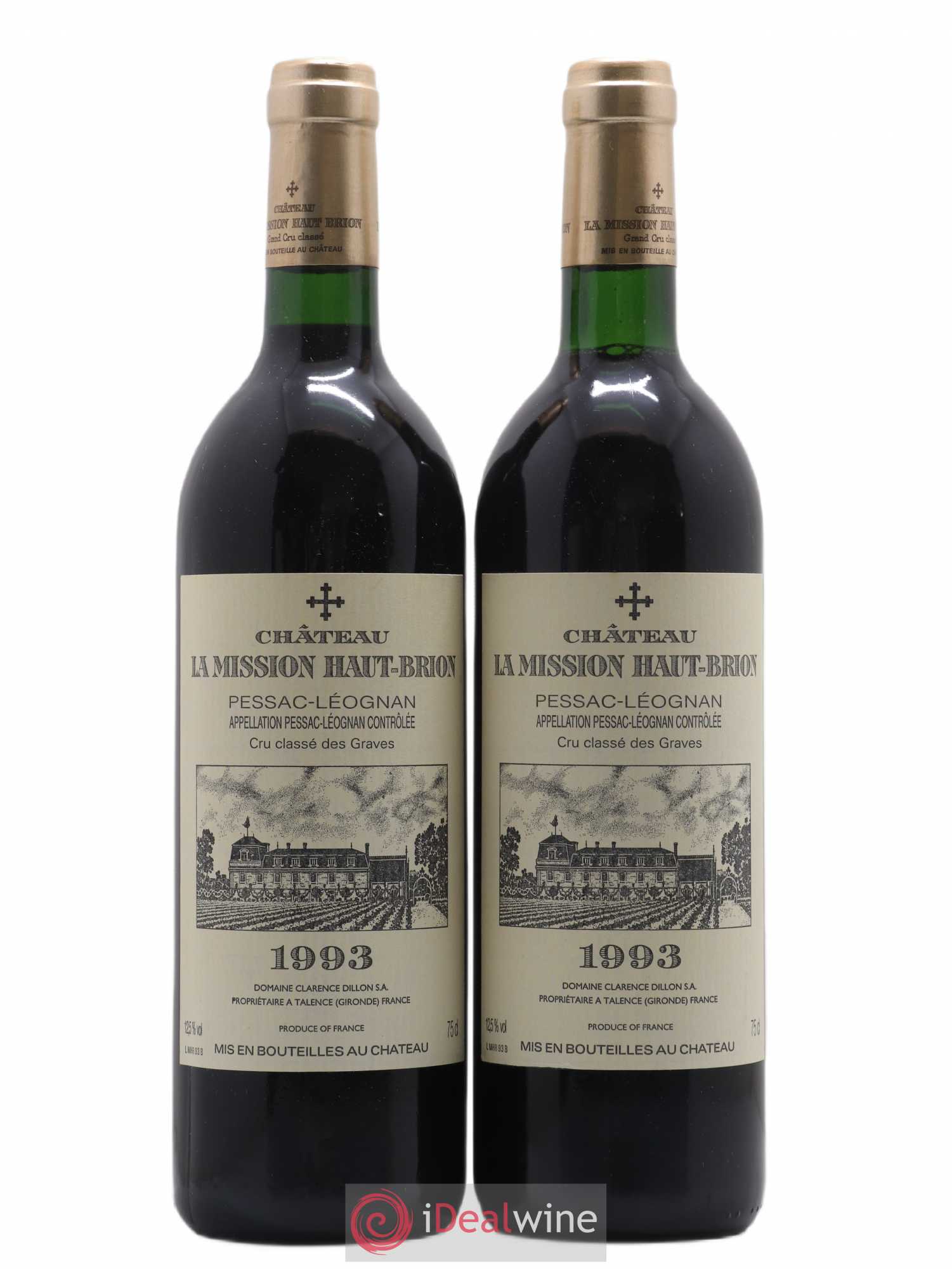 Château la Mission Haut-Brion Cru Classé de Graves 1993 - Lot de 2 bouteilles - 0
