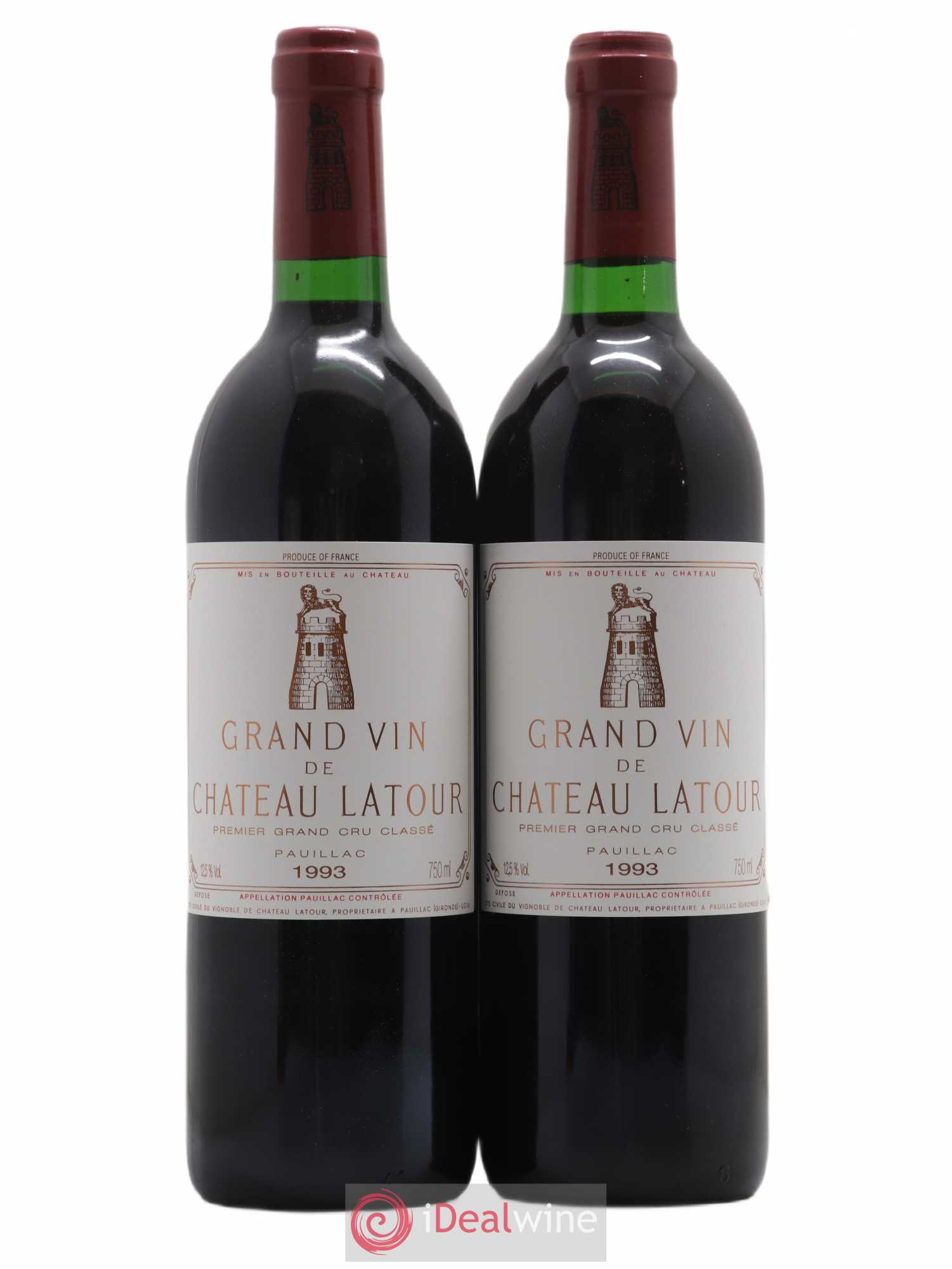 Château Latour 1er Grand Cru Classé 1993 - Lot de 2 bouteilles - 0