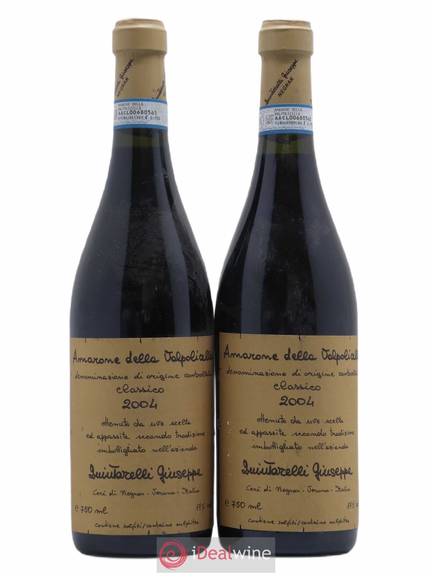 Amarone della Valpolicella Classico Superiore DOCG Giuseppe Quintarelli 2004 - Lot de 2 bouteilles - 0