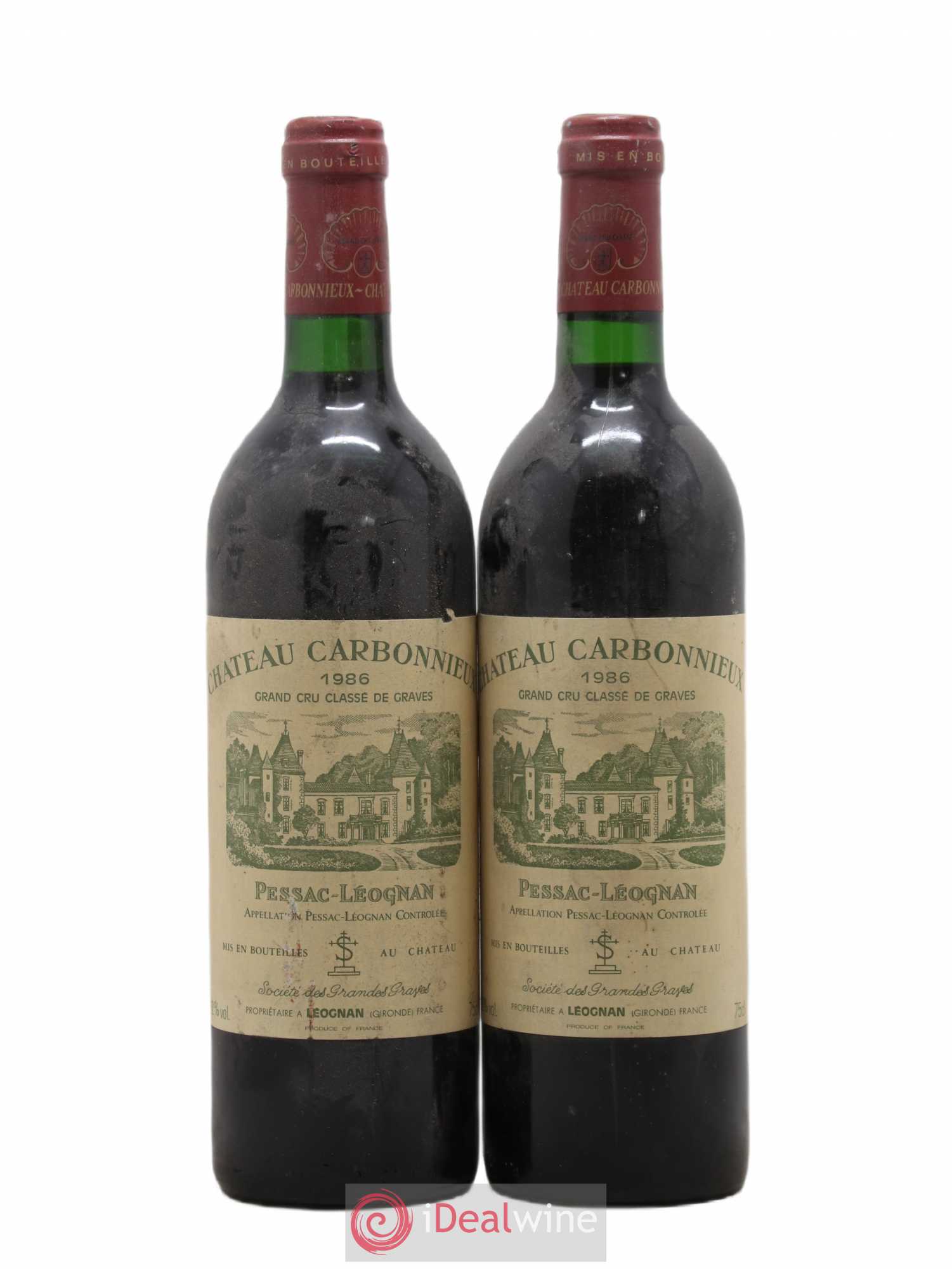 Château Carbonnieux Cru Classé de Graves 1986 - Lot de 2 bouteilles - 0