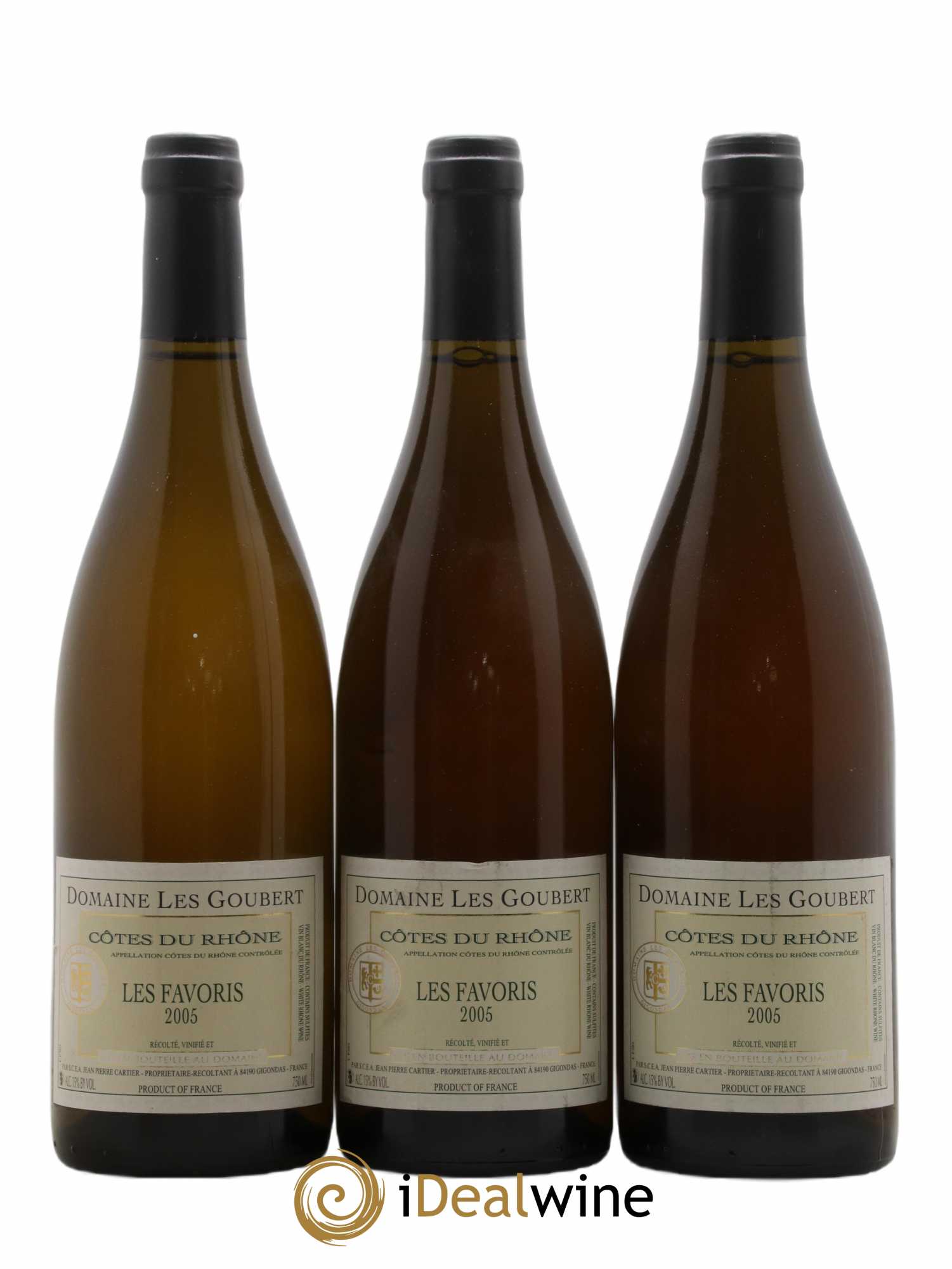 Côtes-du-Rhône Les Favoris Domaine Goubert 2005 - Lot de 3 bouteilles - 0