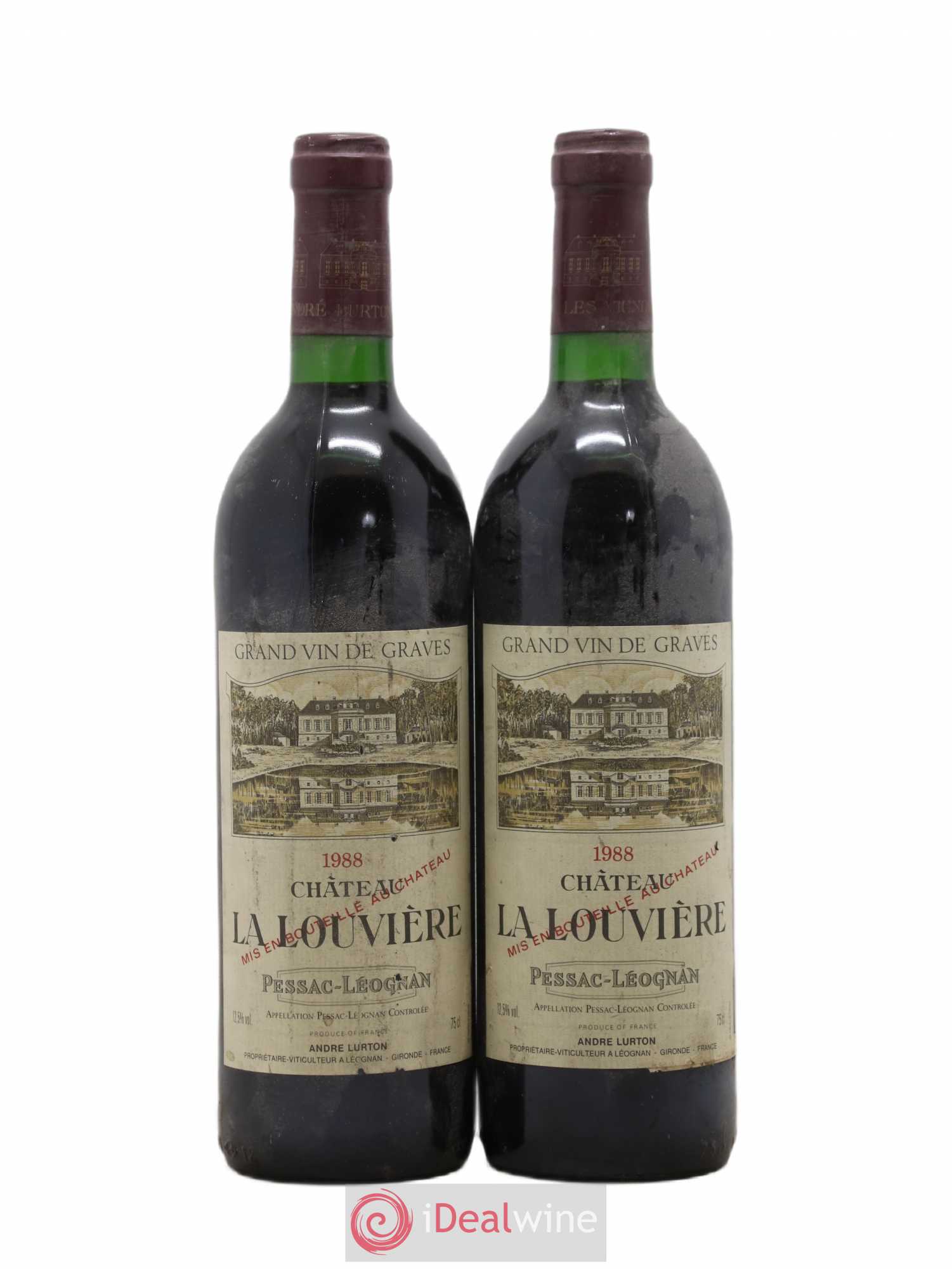 Château la Louvière 1988 - Lot de 2 bouteilles - 0