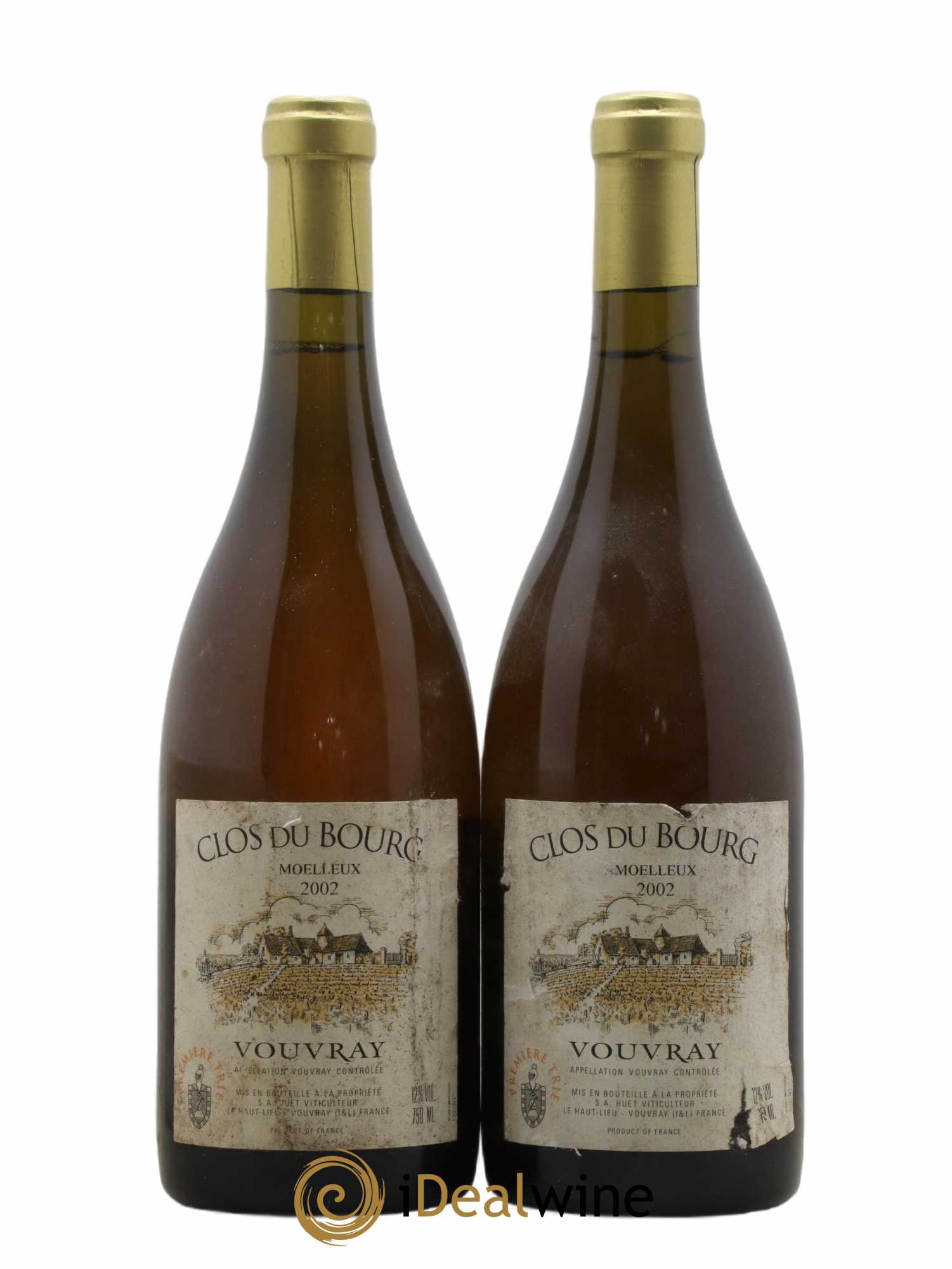 Vouvray Clos du Bourg Moelleux 1ère trie Domaine Huet 2002 - Lotto di 2 bottiglie - 0