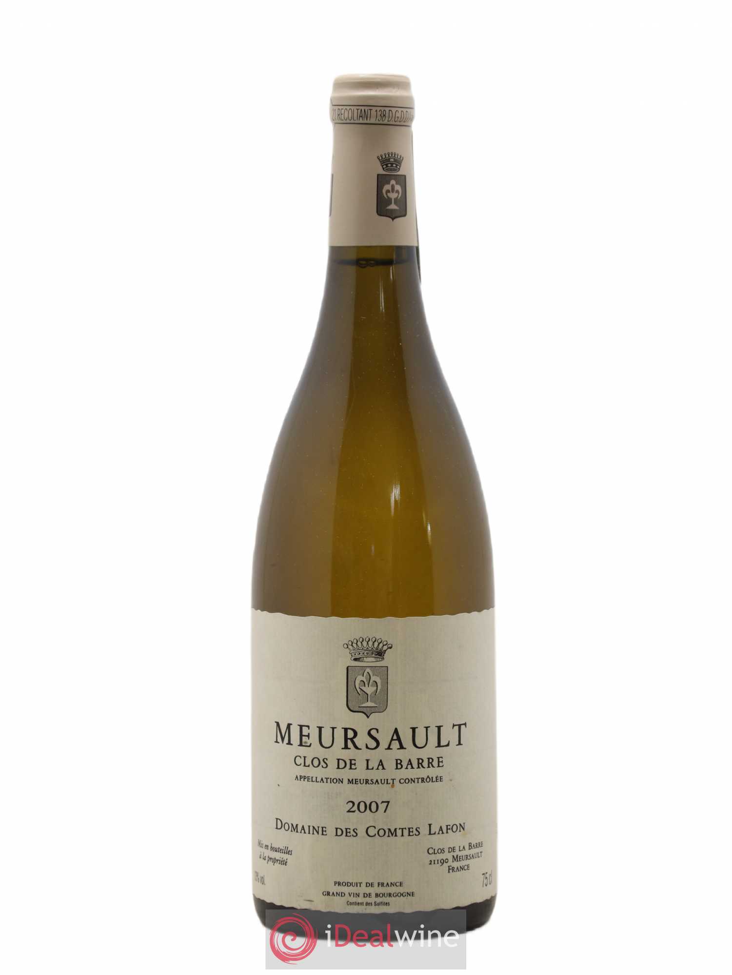 Meursault Clos de la Barre Comtes Lafon (Domaine des) 2007 - Lot de 1 bouteille - 0