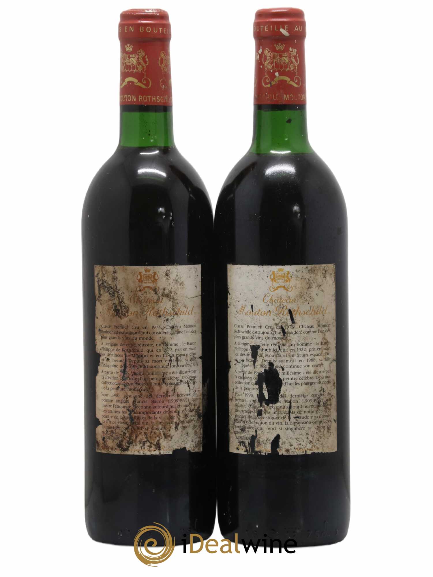 Château Mouton Rothschild 1er Grand Cru Classé 1990 - Lot de 2 bouteilles - 1