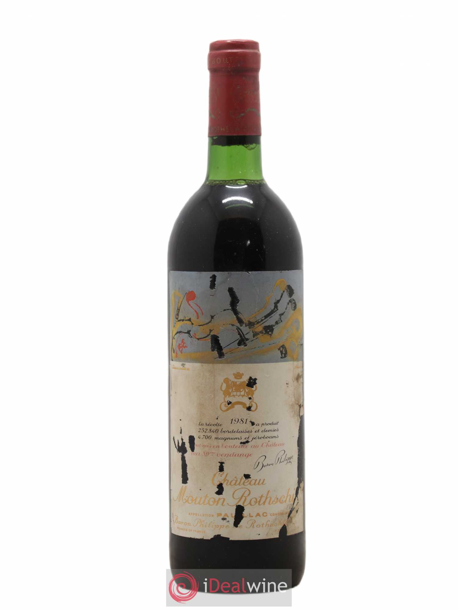 Château Mouton Rothschild 1er Grand Cru Classé 1981 - Lot de 1 bouteille - 0
