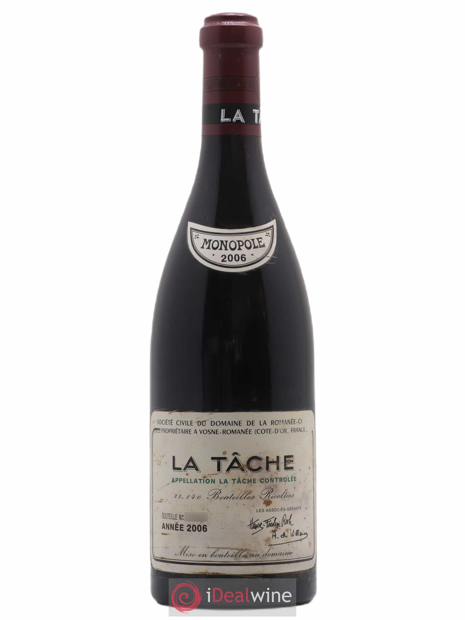 La Tâche Grand Cru Domaine de la Romanée-Conti 2006 - Lot de 1 bouteille - 0